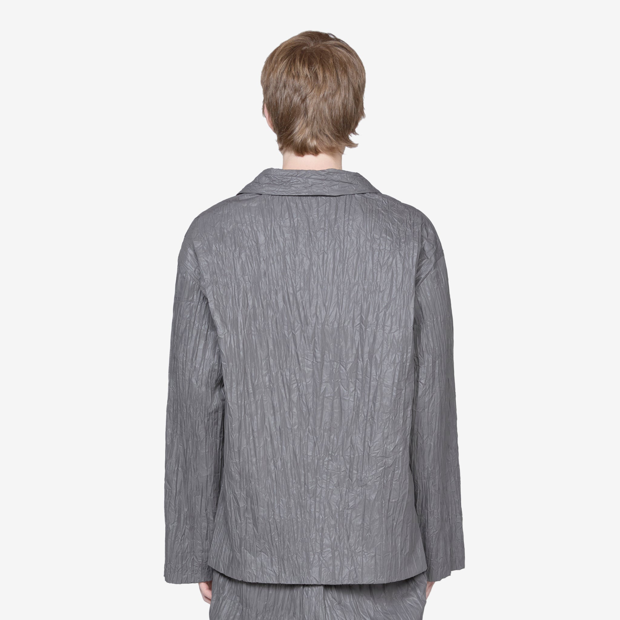 Stylish Crinkle Blazer for Women - Graphite Gray Wrinkle-Resistant Office Jacket - Perfect for Business Casual, Workwear & Professional Outfits