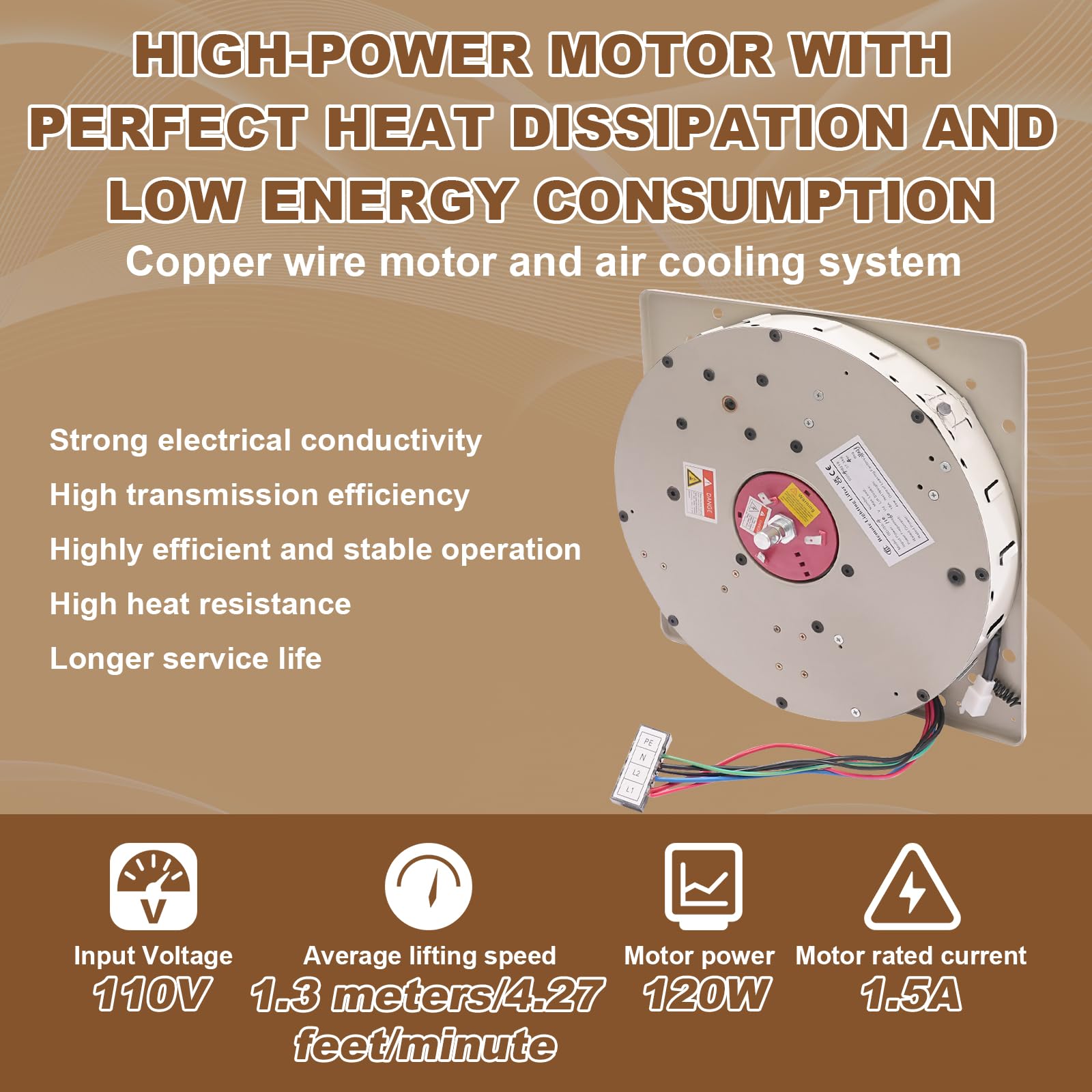 110LBS 13.12FT Motorized Chandelier Hoist Lift System with 2-in-1 Wall Switch & Remote Control - Heavy Duty Electric Ceiling Light Lifter for High Ceilings - Perfect for Villas, Churches, and Large Halls