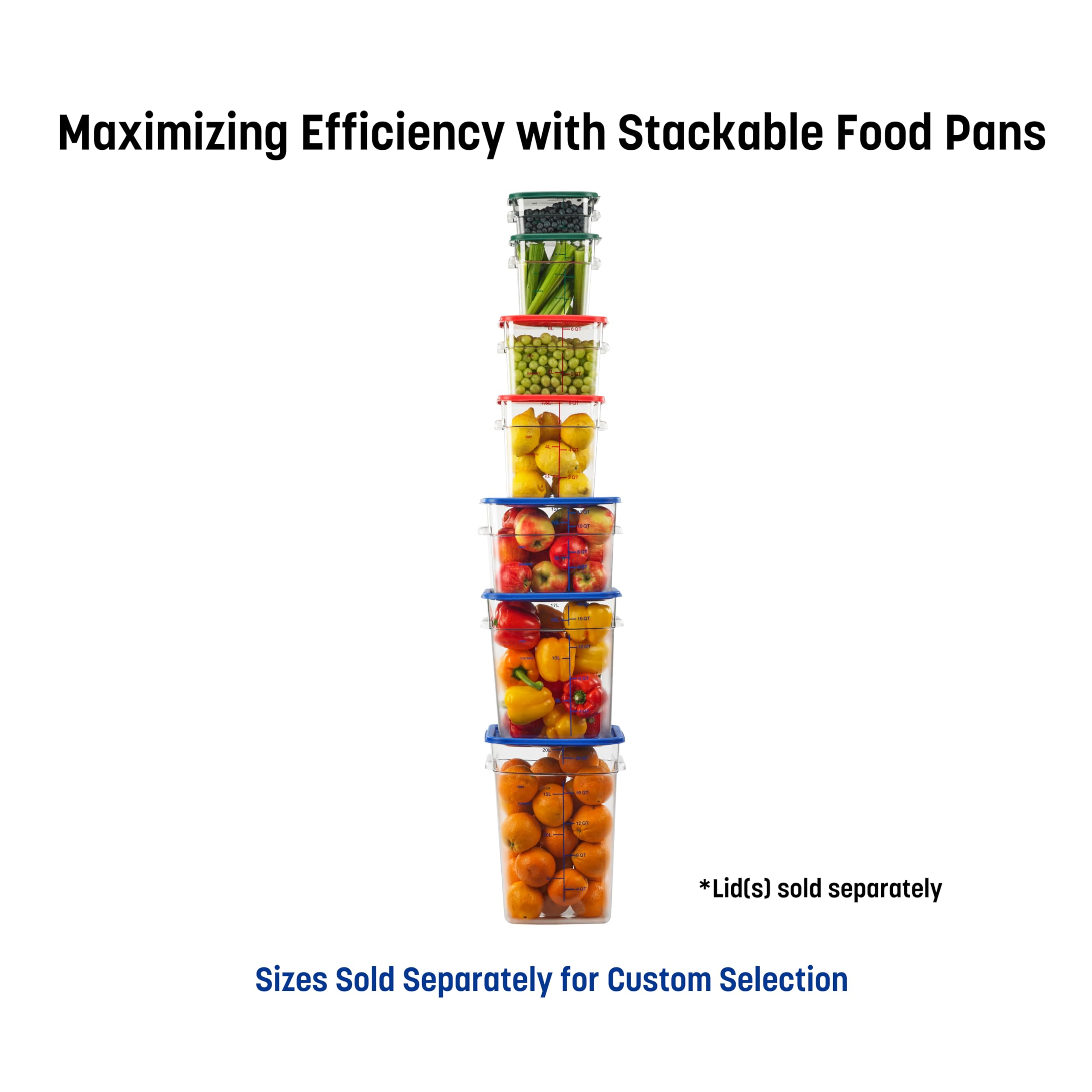 Stackable 22-Quart Clear Polycarbonate Square Food Storage Container by Carlisle - Perfect for Catering, Buffets, Restaurants & Commercial Kitchens - Durable & Space-Saving Food Prep Solution