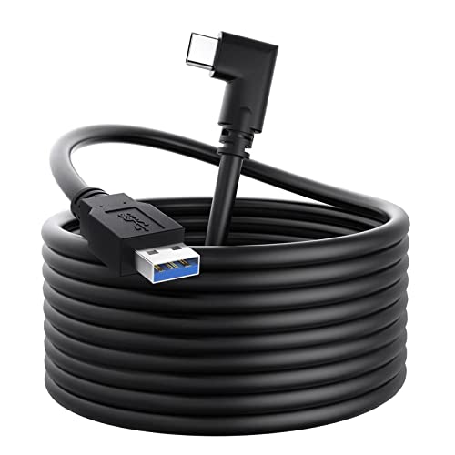 16FT USB 3.0 Type C Cable for Oculus Quest 2/Meta/PC/Steam VR - High Speed Data Transfer & Fast Charging Link Cable | Compatible with VR Headsets & Gaming PCs | Perfect for Virtual Reality Gaming & PC Connectivity - Black