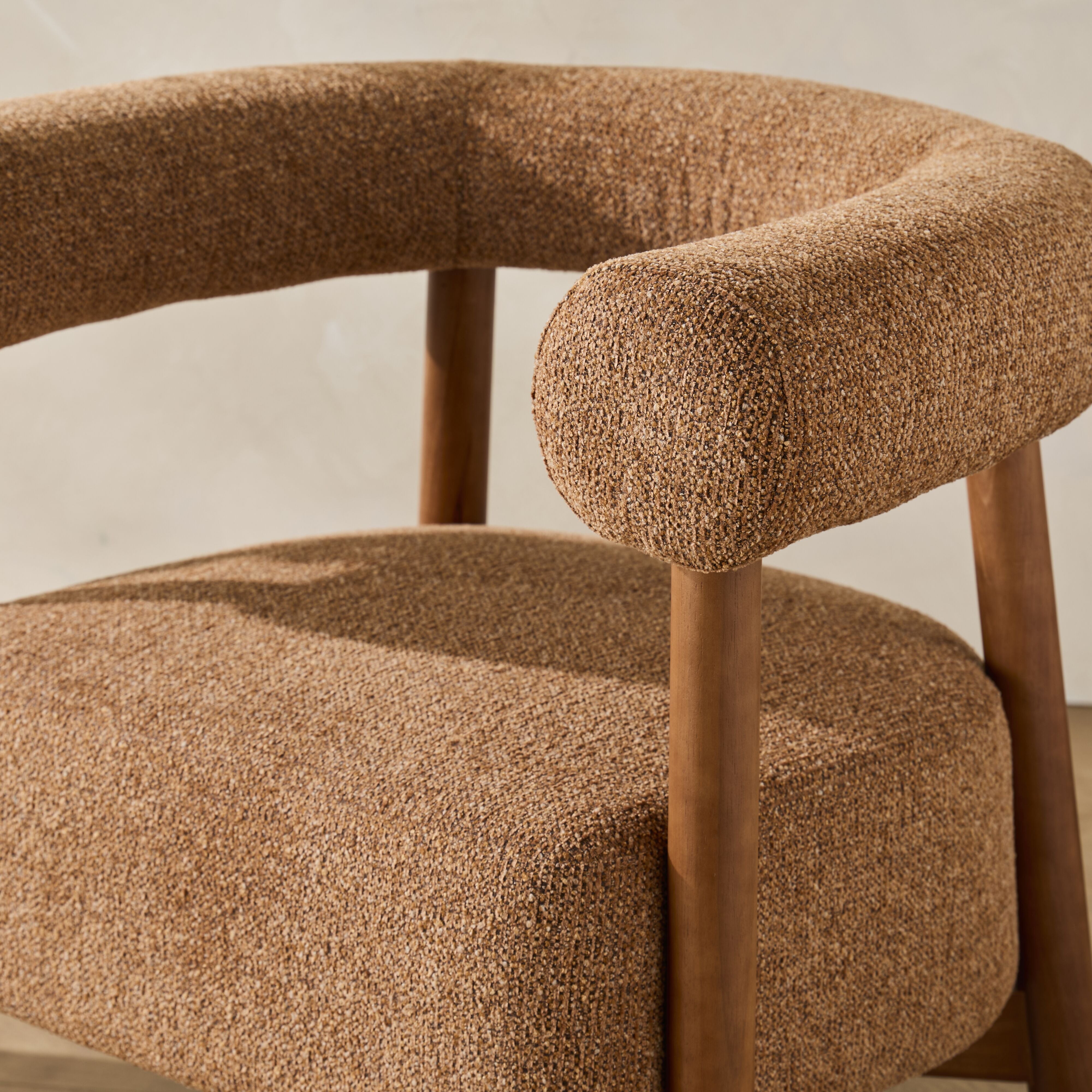 Boca Occasional Chair Spice - Modern Accent Chair for Living Room, Bedroom & Office - Comfortable Upholstered Lounge Chair with Wooden Legs - Perfect for Reading, Relaxing & Home Decor