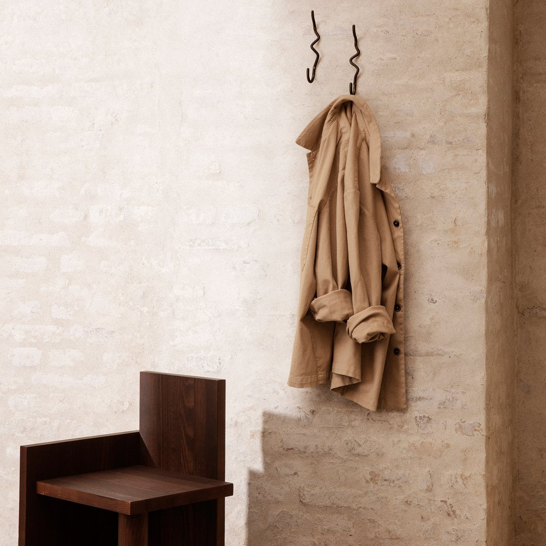 Ferm Living Curvature Wall Hook - Modern Minimalist Coat Hanger for Entryway, Bathroom & Bedroom Organization