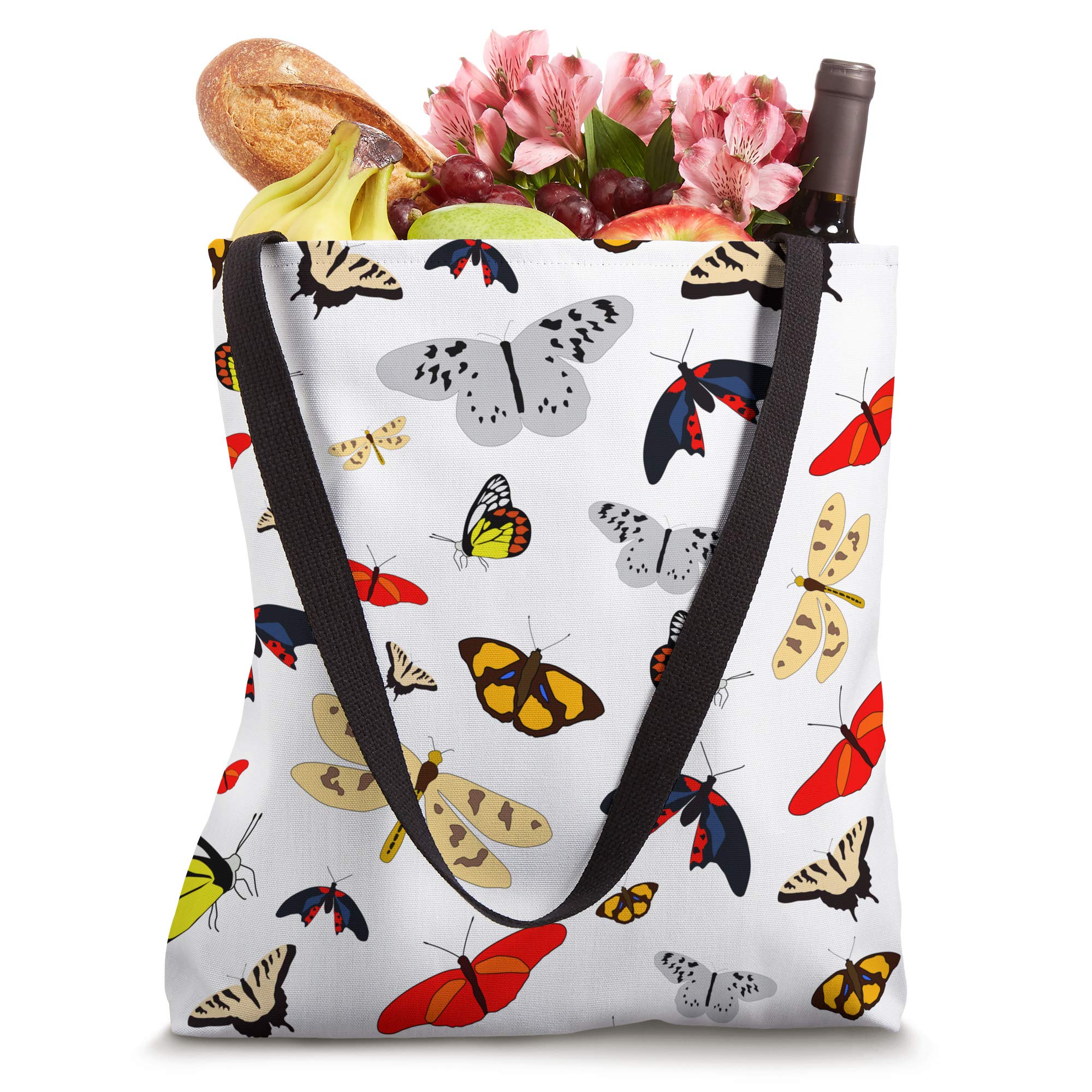 Springtime Butterflies Tote Bag - Lightweight Canvas Shoulder Bag for Women, Eco-Friendly Reusable Shopping Bag - Perfect for Groceries, Beach Trips & Daily Use