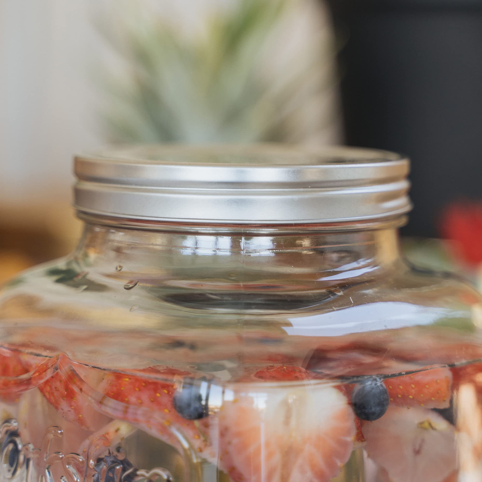 Glass Mason Jar Beverage Dispenser with Spigot - 2 Gallon (7