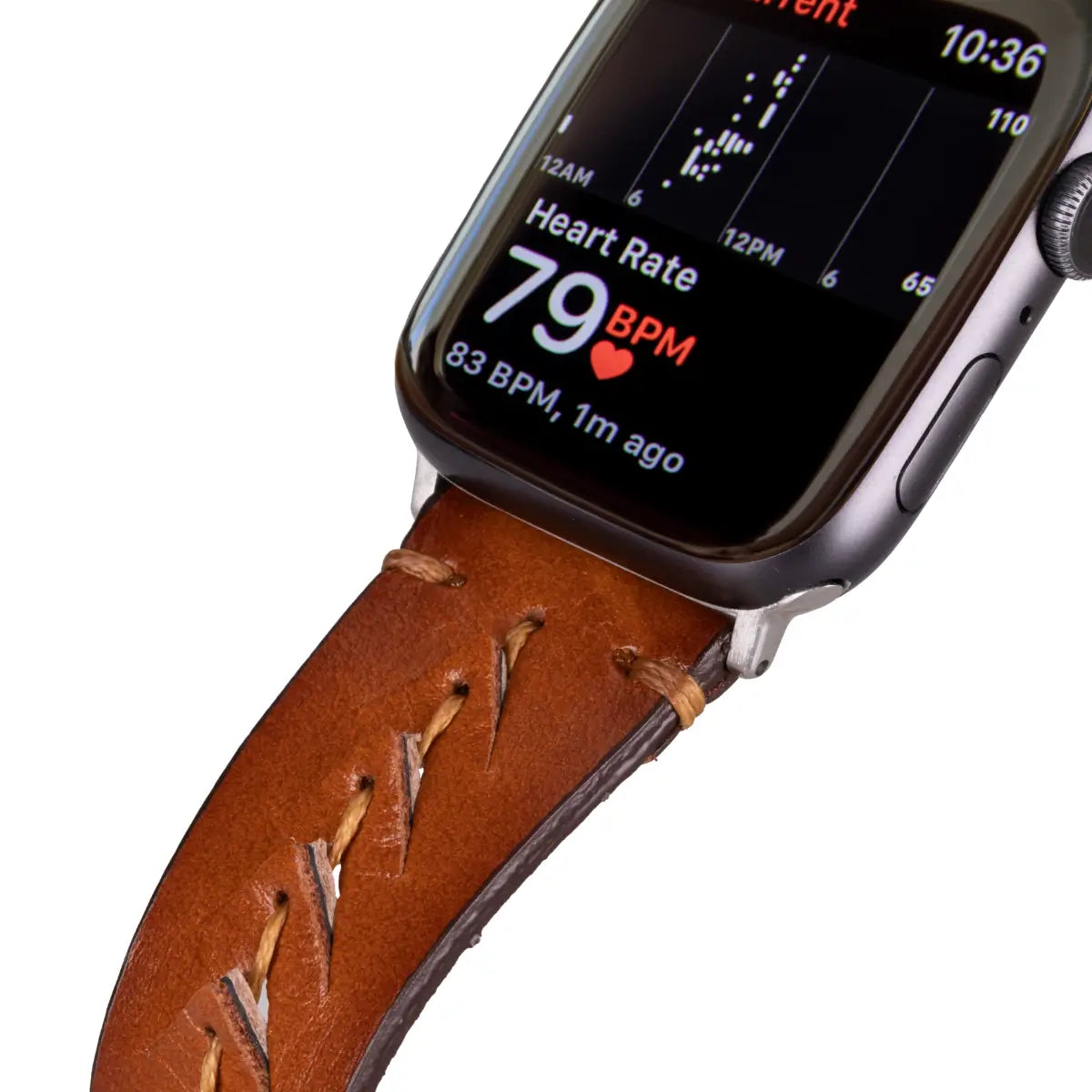 Premium Brown Leather Sport Band for Apple Watch - Comfortable & Durable Strap for Workouts & Daily Wear - Compatible with All Apple Watch Models (Boras)