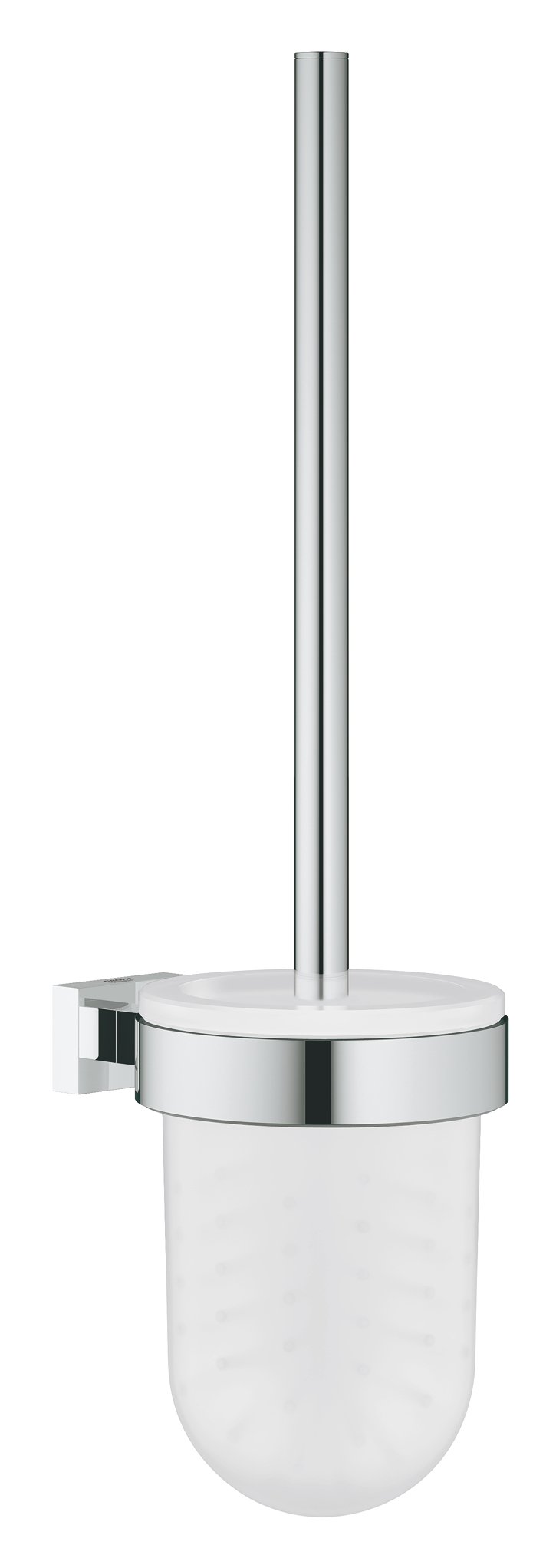 Grohe 40513001 Essentials Cube Toilet Brush Set - Modern Bathroom Cleaning Kit with Holder for Home & Commercial Use