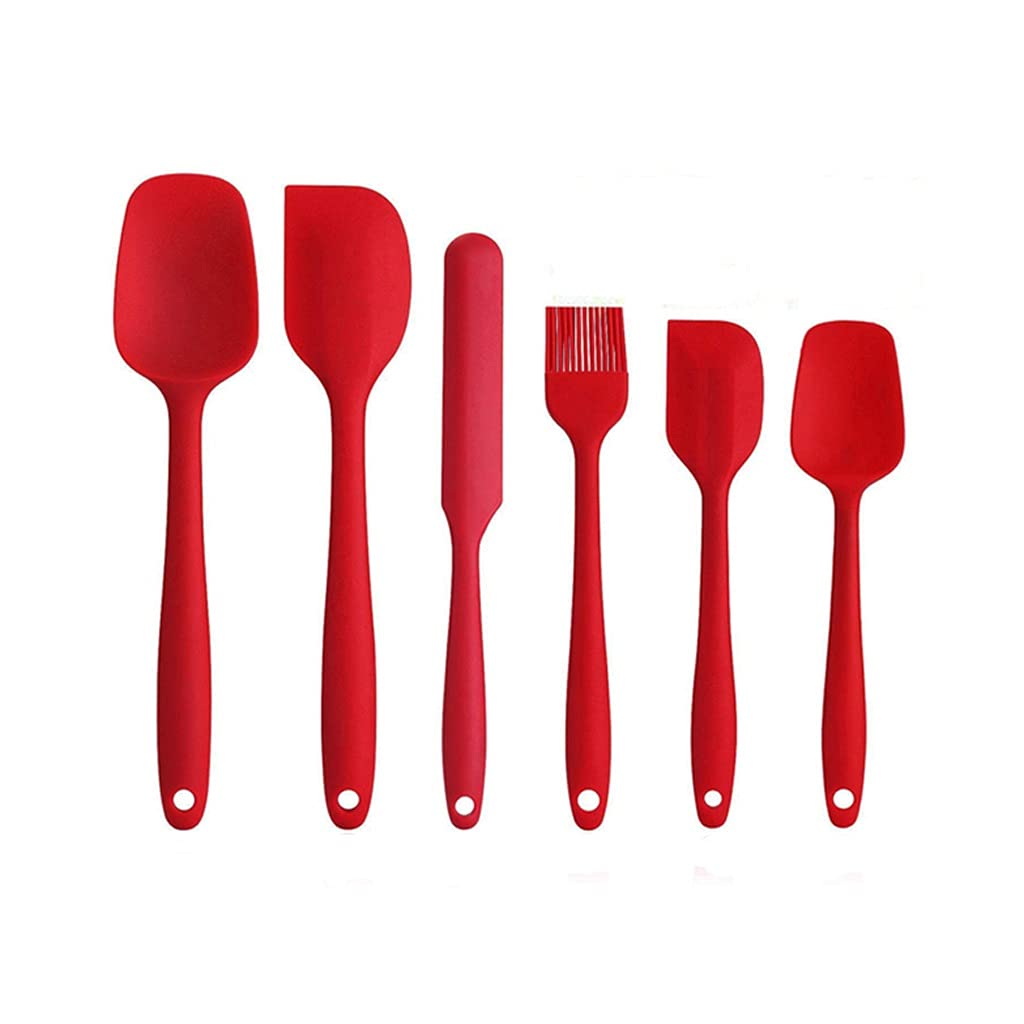 6-Piece Non-Stick Silicone Cooking Utensil Set - Heat-Resistant Spatula, Spoon, Ladle, Egg Beater & Cream Scraper for Baking, Frying & Kitchen Cooking Essentials