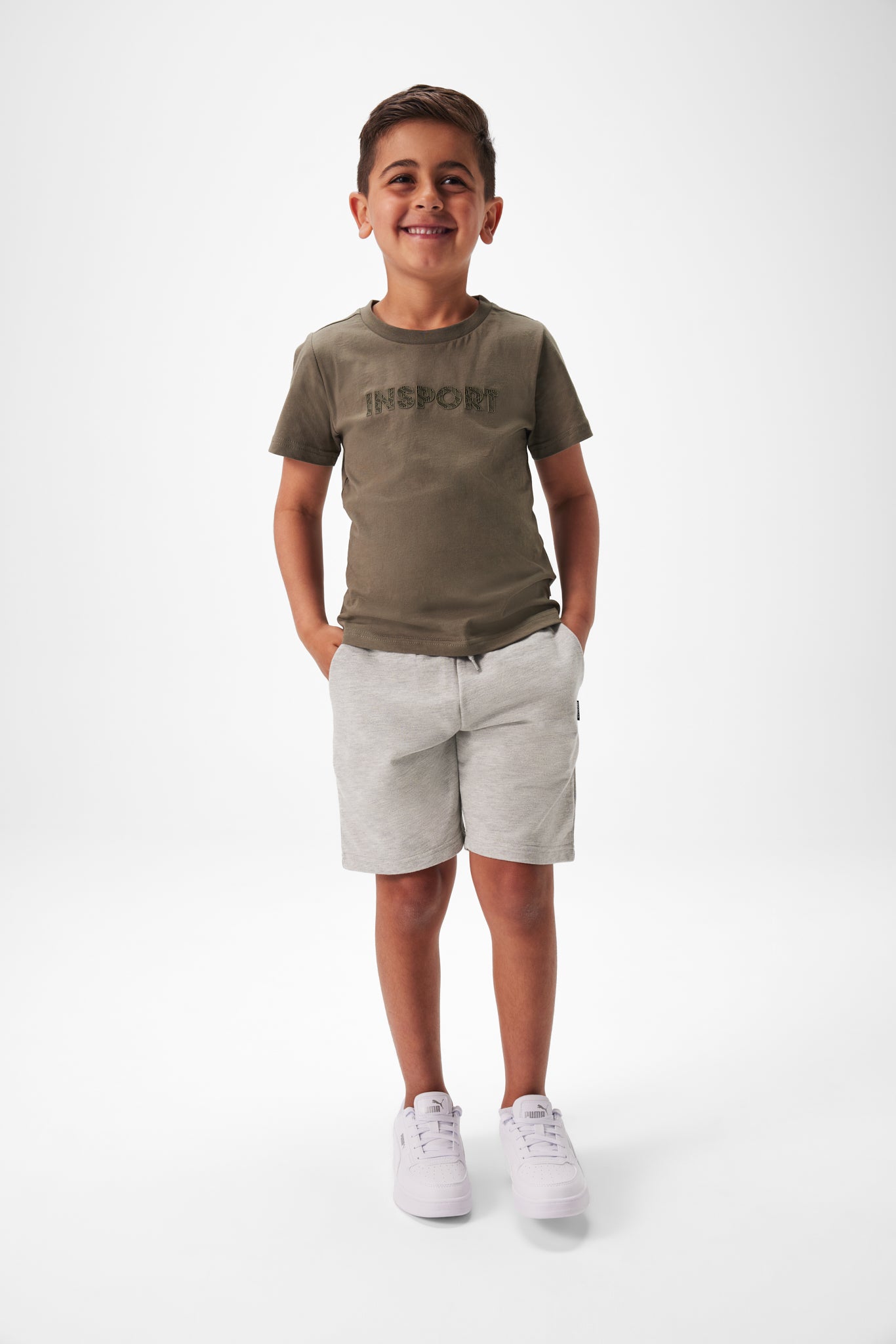 INSPORT Junior Atlanta Grey Athletic Shorts for Boys - Comfortable Running, Gym, and Casual Wear