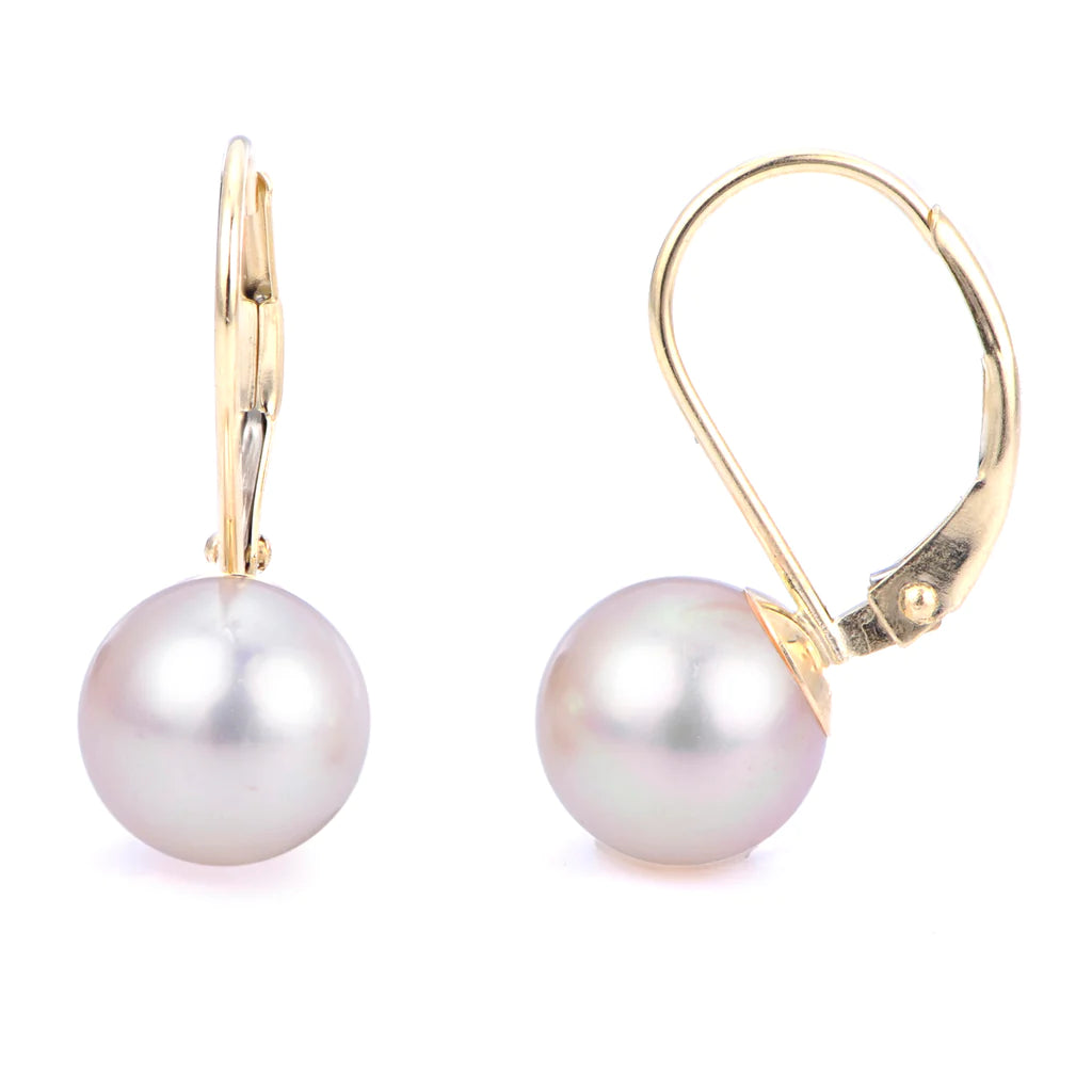 Exquisite Akoya Yellow Gold Pearl Earrings for Women – Elegant & Timeless Jewelry Gift for Weddings, Parties & Special Occasions
