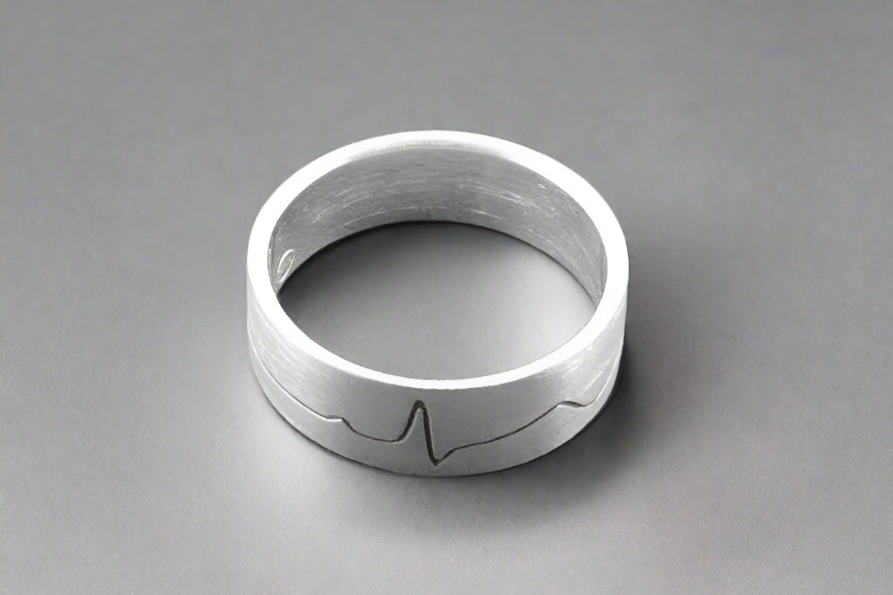 Healthy Heartbeat Ring - Sterling Silver Adjustable Band for Women & Men - Perfect for Couples, Anniversaries, and Romantic Gifts