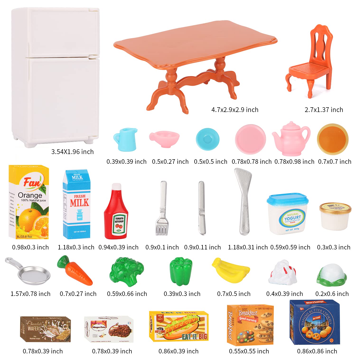 **Miniature Dollhouse Furniture Set - Dining Room Accessories for Kids Pretend Play, Ages 3+ | Perfect for Boys & Girls Toy Houses & Imaginative Playtime**