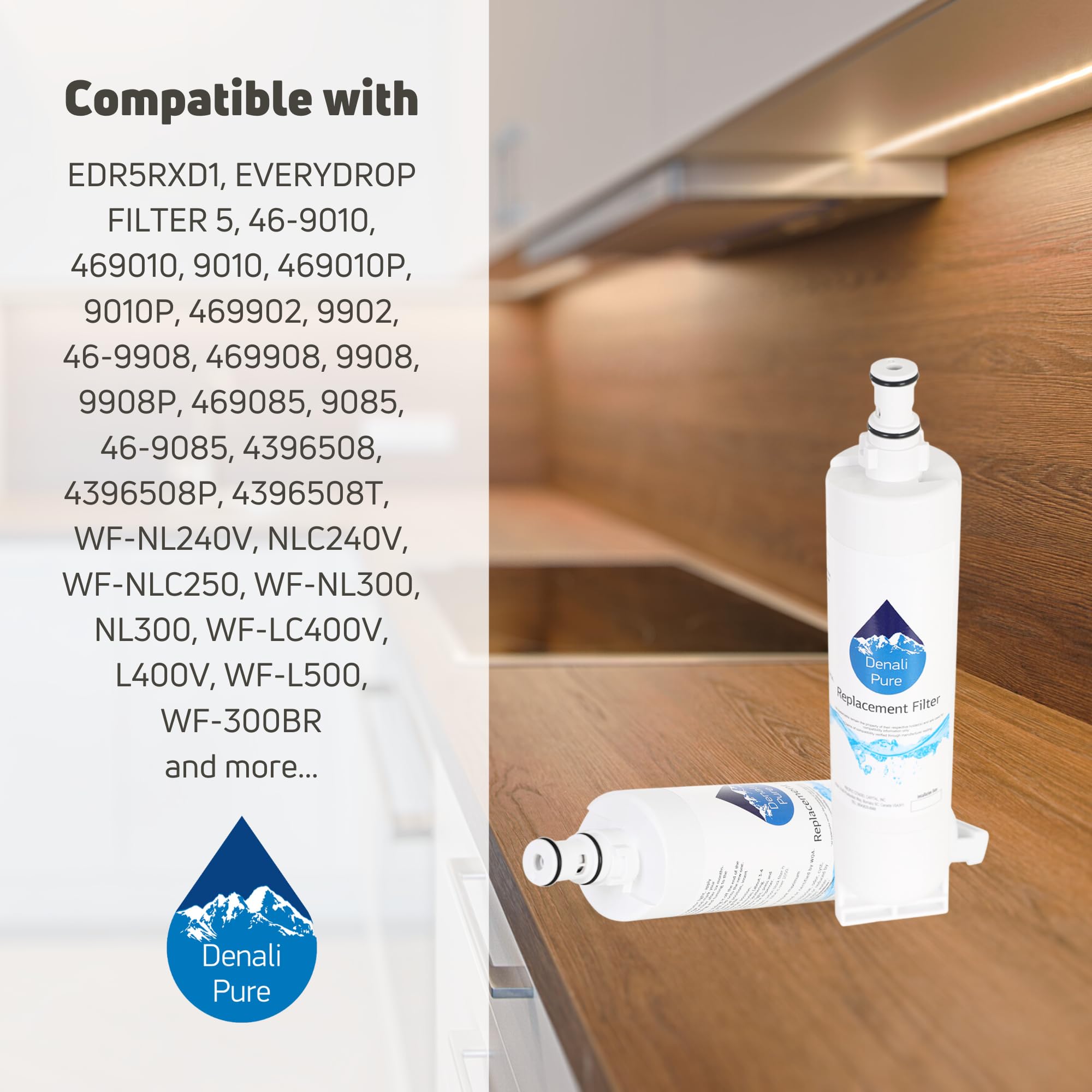 3-Pack Whirlpool GD5SHAXLB02 Refrigerator Water Filter Replacement - Compatible with Whirlpool 4396508, 4396510 Fridge Water Filter Cartridge | Clean & Safe Drinking Water for Home & Office
