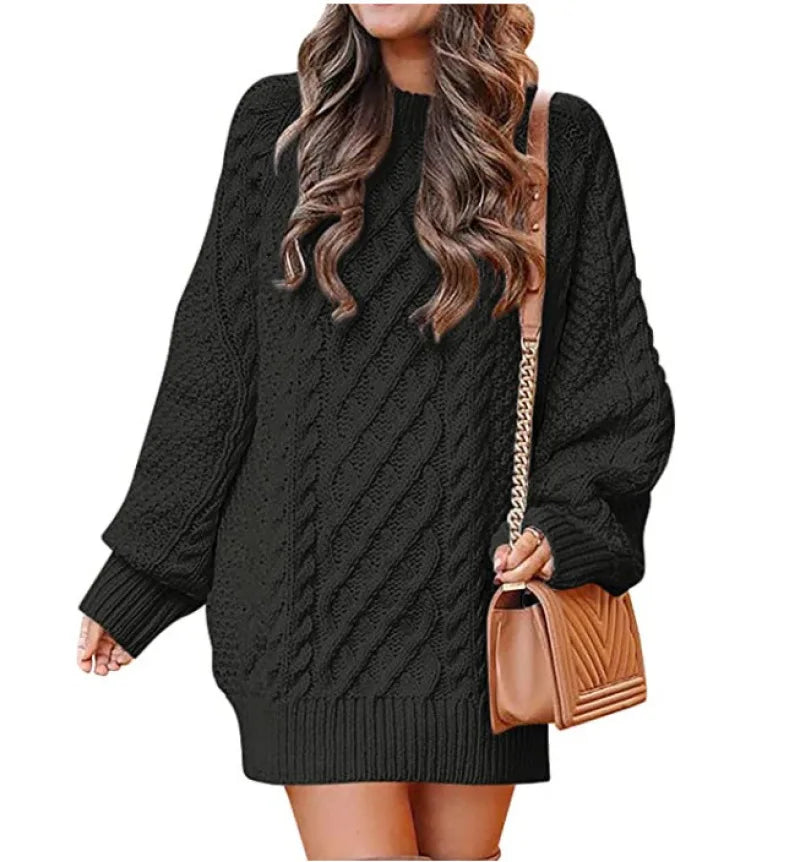 13 Colors Women's Chunky Cable Knit Oversized Pullover Sweater - Long Sleeve Crewneck Winter Warm Tops for Casual Outfits, Holiday Gatherings & Cozy Home Wear