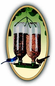 Eco-Friendly Soda Bottle Bird Feeder Kit (2 Pack) - Recycle Plastic Bottles into Bird Feeders, Includes Feeder Tray for Easy Setup, Ideal for Outdoor Garden & Backyard Bird Watching (Green)