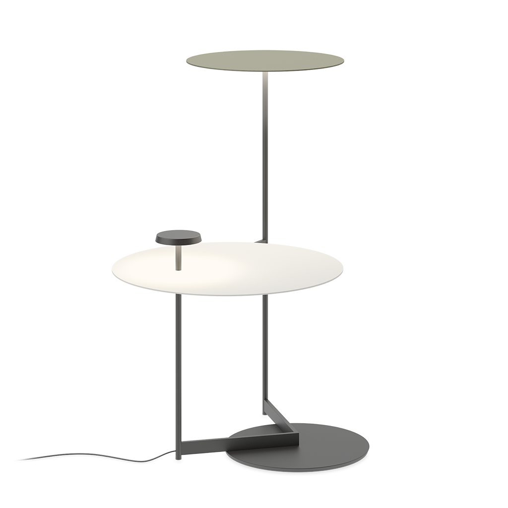 Vibia Modern Flat Floor Lamp - Minimalist LED Standing Light for Living Room, Bedroom & Office - Adjustable Brightness & Warm White Light