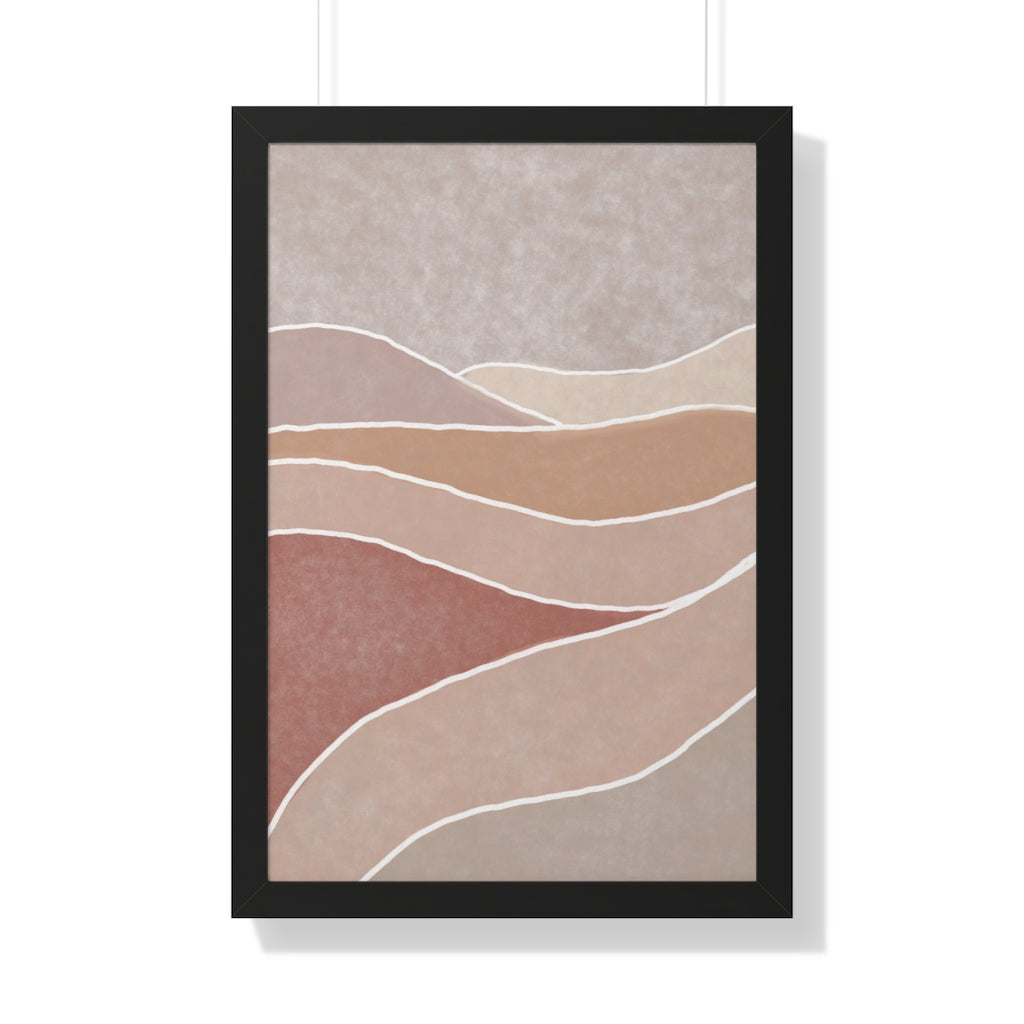 Modern Bohemian Landscape B Vertical Framed Wall Art - Home & Office Decor, Living Room, Bedroom, Dorm Aesthetic Poster