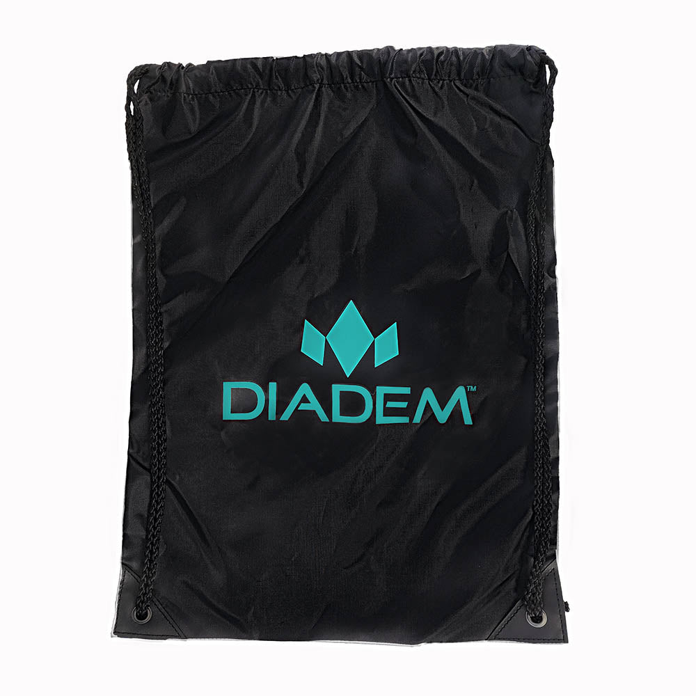 Diadem Drawstring Bag - Black Waterproof Gym Sack for Sports, Travel & Daily Use | Compact Storage Pouch for Shoes, Yoga & Workout Essentials