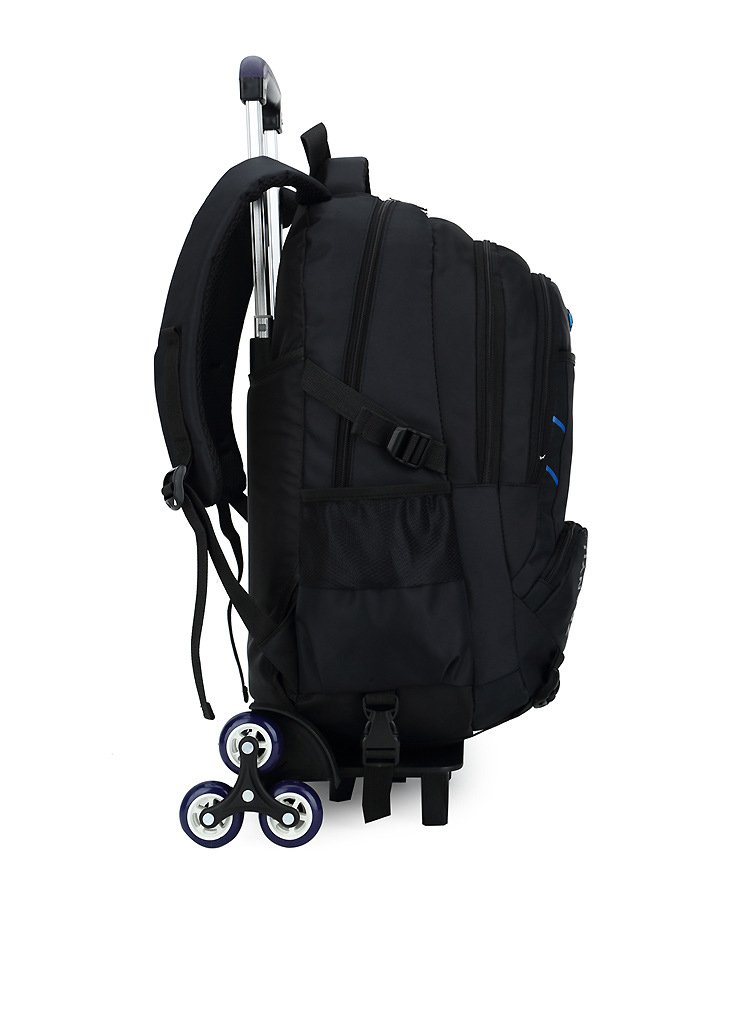 YUB Rolling Backpack with Wheels - Durable Trolley School Bag for Boys & Girls, Kids Travel Backpack in Blue - Perfect for School, Travel & Daily Use