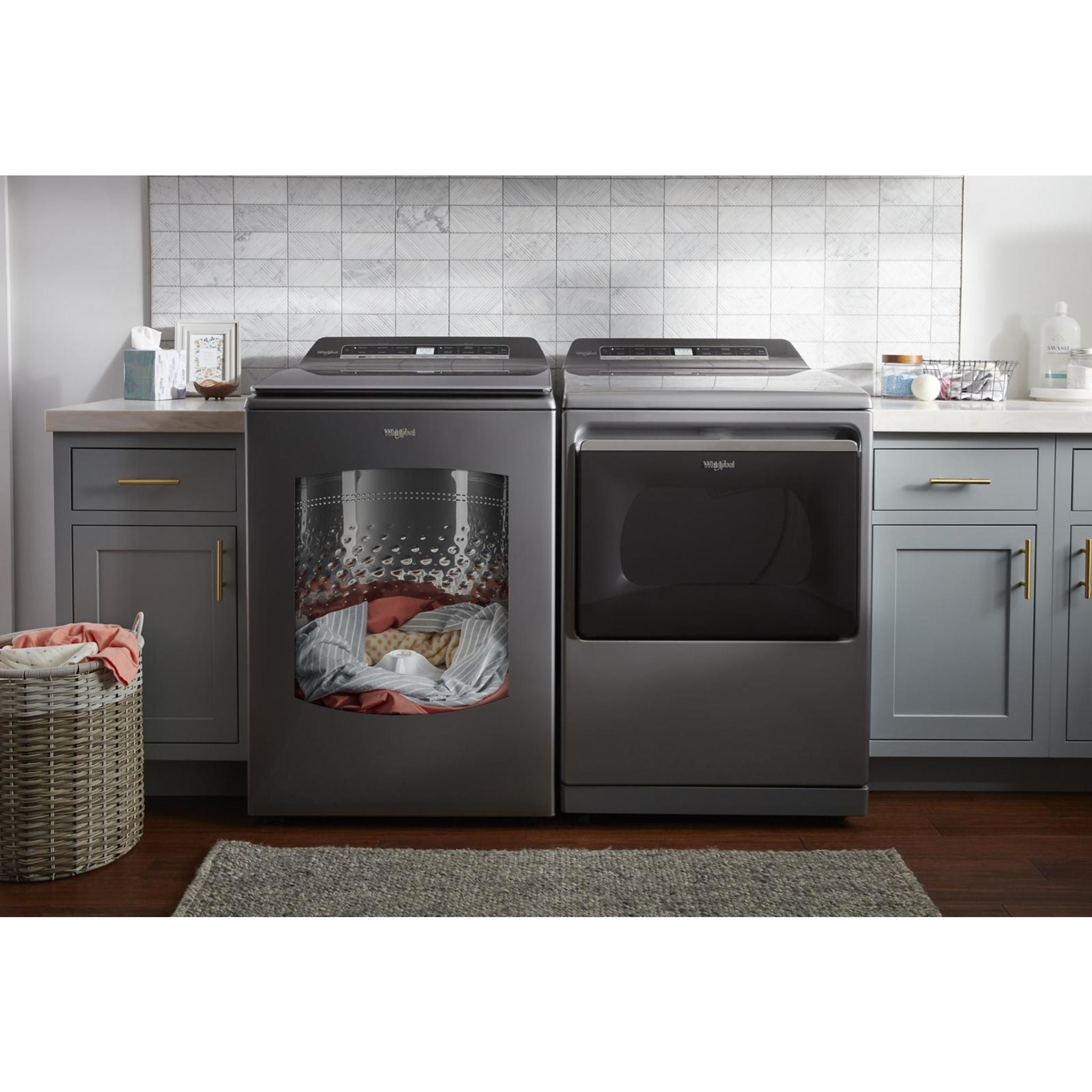 Whirlpool WTW8127LC Top Load Washing Machine - Chrome Shadow Finish | Large Capacity, Energy Efficient | Perfect for Laundry Rooms & Apartments