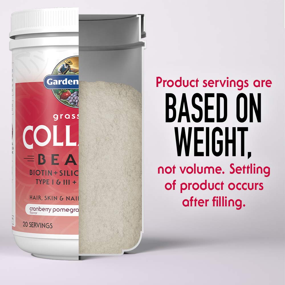 Garden of Life Grass Fed Collagen Beauty Powder - Cranberry Pomegranate Flavor, 20 Servings, Hydrolyzed Collagen Peptides for Women & Men, Supports Hair, Skin & Nails - Perfect for Smoothies, Coffee & Post-Workout Recovery