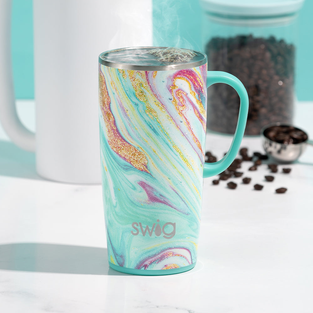 22oz Wanderlust Insulated Travel Mug - Leak Proof Stainless Steel Coffee Tumbler for Hot & Cold Drinks - Perfect for Commuting, Camping & Outdoor Adventures