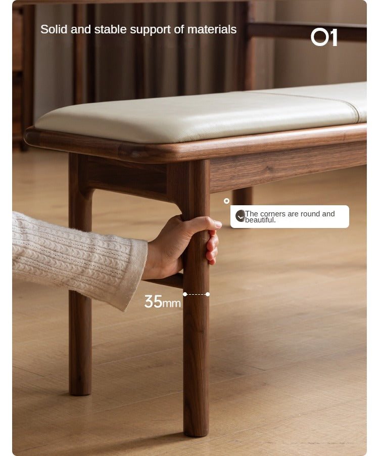 Premium Black Walnut Solid Wood Tea Stool - Handcrafted Rustic Side Table for Living Room, Bedroom, or Garden - Perfect for Tea Ceremonies, Plant Stand, or Decorative Accent
