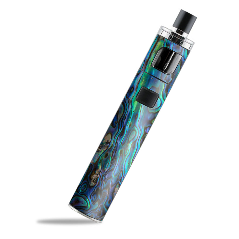 Premium Abalone Shell Green Swirl Blue Gold PockeX Aspire Skin - Stylish Vape Accessory for Travel & Nightlife