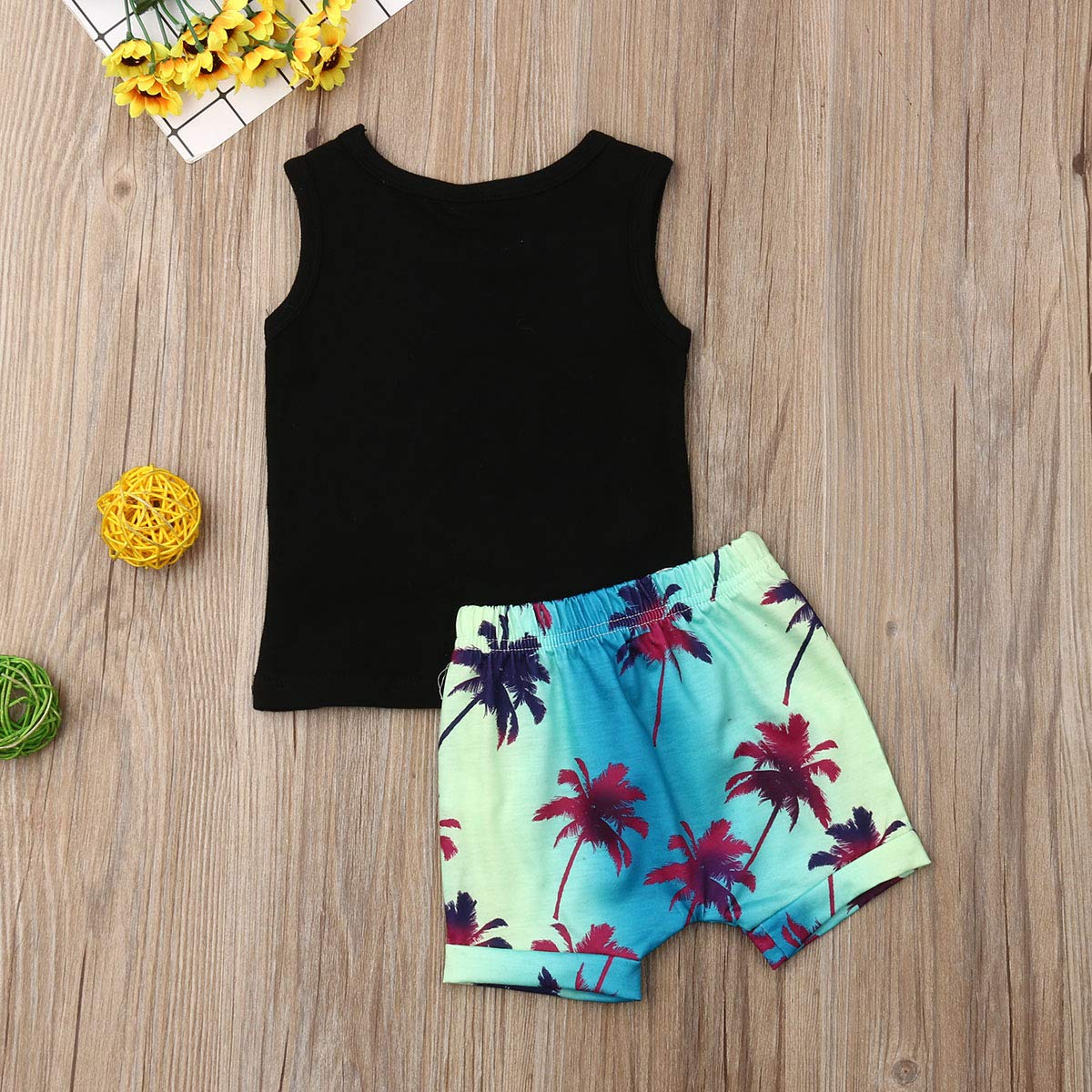 Toddler Boys Summer Shorts Set - Sleeveless Shirt & Shorts 2PC Outfit for Playtime