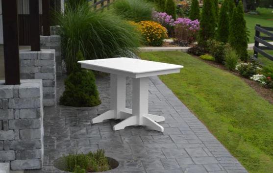 A & L Furniture Dining Table with Free 2 Umbrella Holes - Perfect for Outdoor Patio, Garden, and Backyard Dining