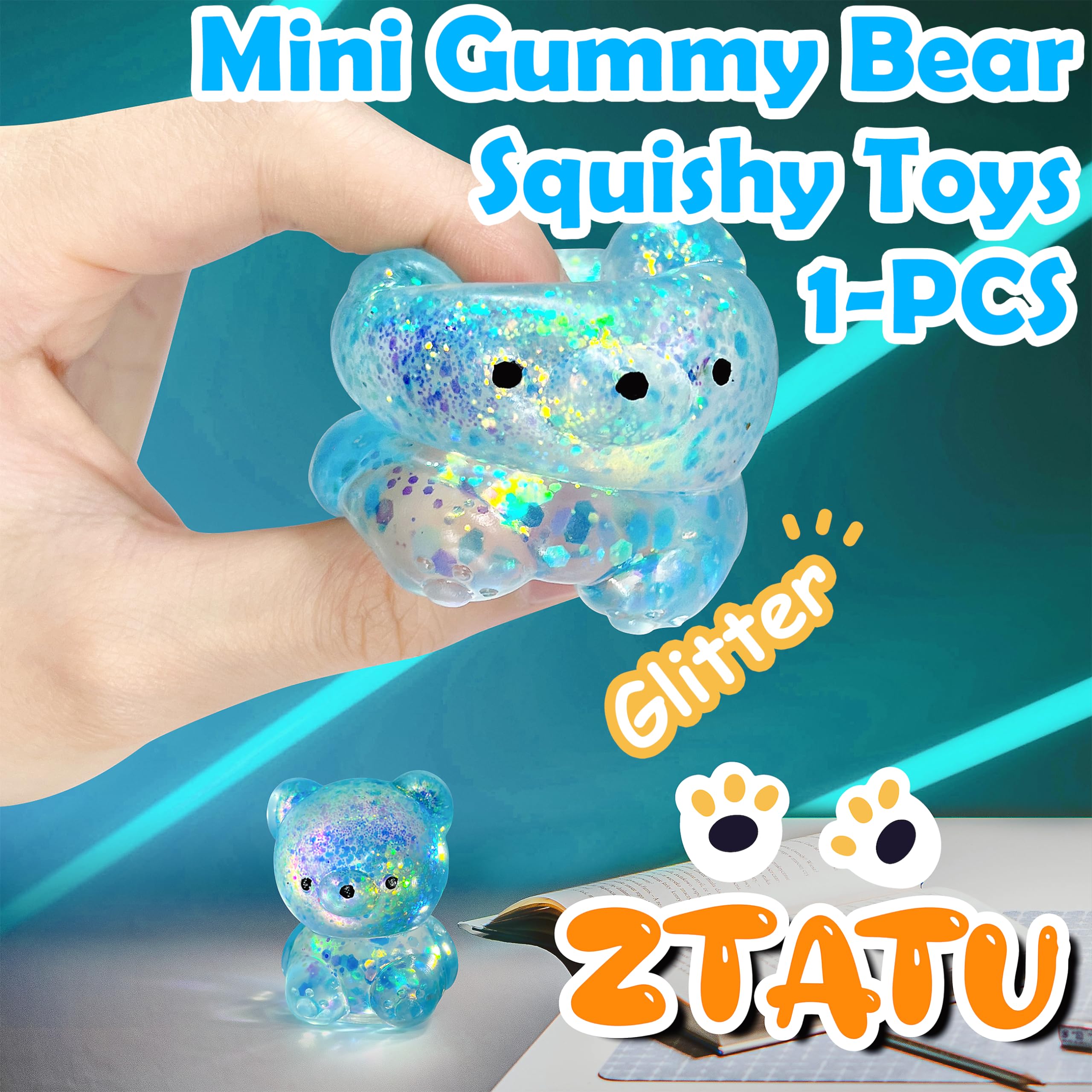ZTATU Bear Squishy Stress Ball for Adults & Kids - 1PC Soft Fidget Toy for Anxiety Relief, Sensory Therapy for Autism, Party Favors - Perfect for Office, Home, Travel & Classroom Use