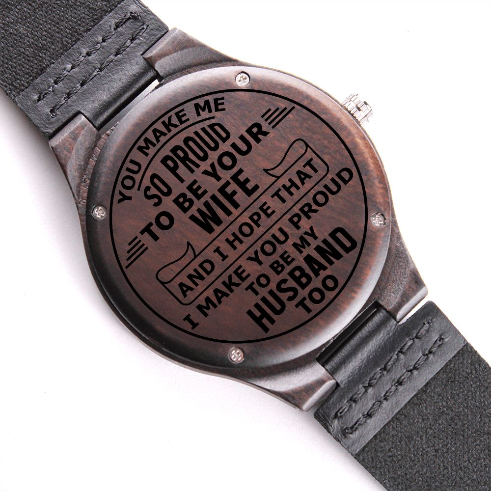 Handcrafted Sandalwood Engraved Watch for Men - Personalized Gift for Husband, Birthday, Christmas, Anniversary - Perfect for Formal Events & Everyday Wear