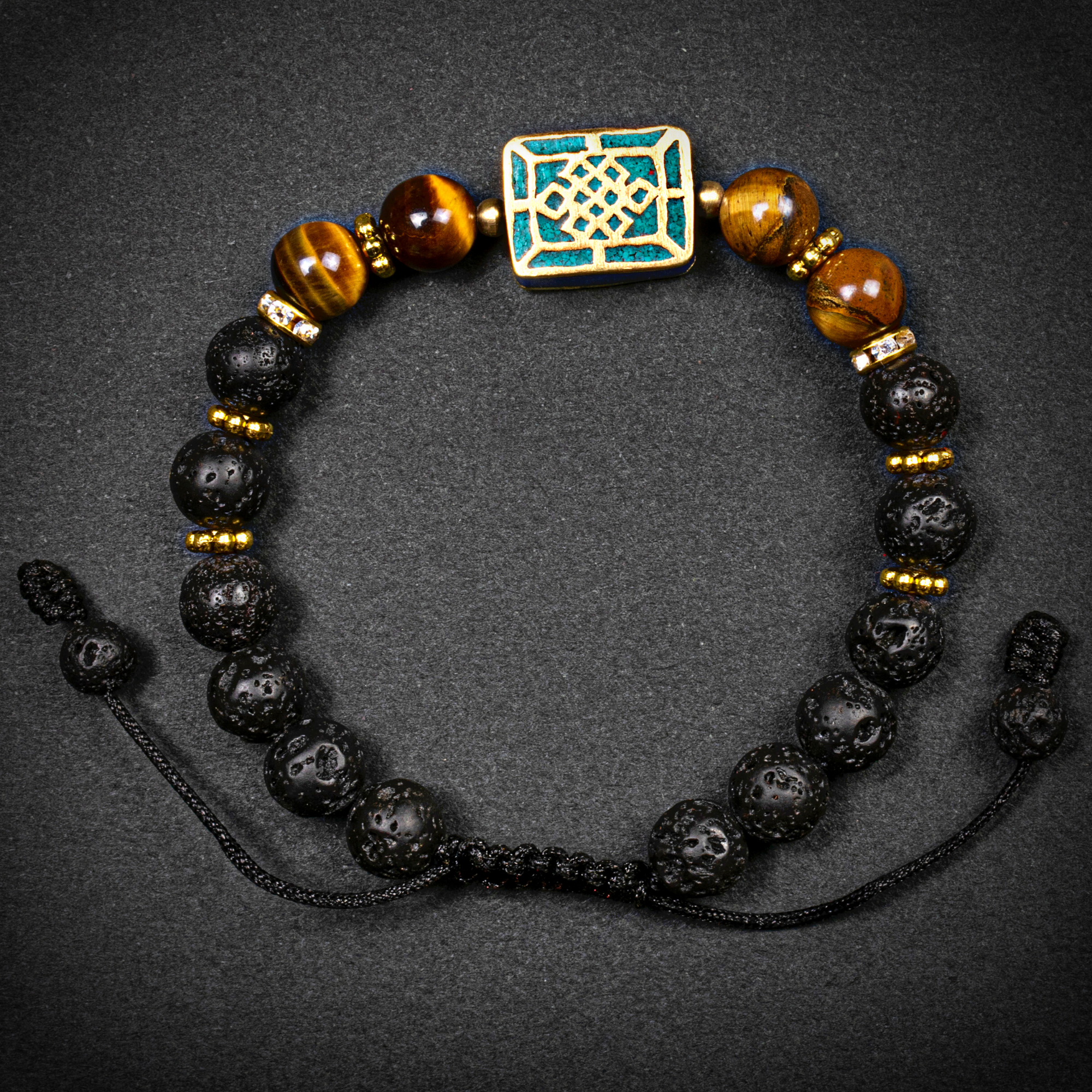 Powerful Strength Bracelet with Endless Knot & Lapis Lazuli Charm - Spiritual Protection & Positive Energy for Meditation, Yoga, and Daily Wear