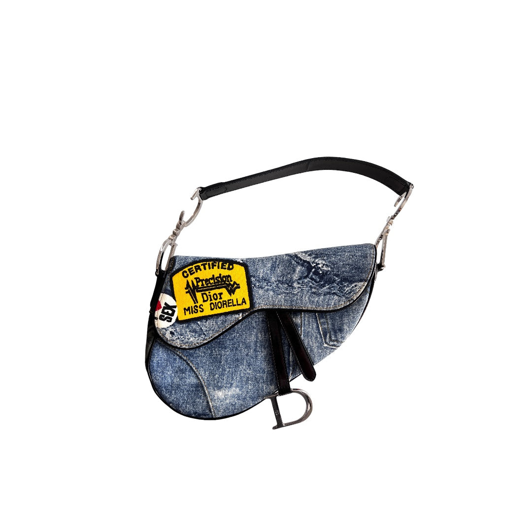 Authentic Dior Certified Denim Saddle Bag - Luxury Designer Crossbody Purse for Women | Perfect for Casual Outings, Date Nights & Travel Accessories