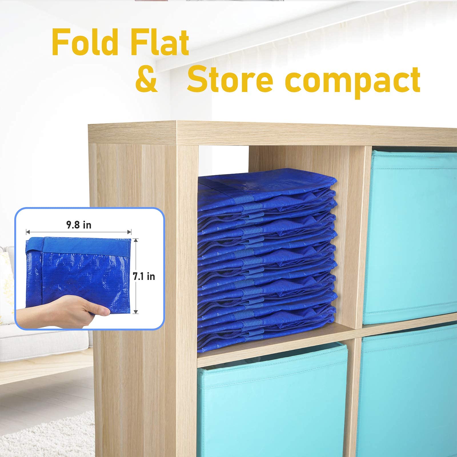 TICONN 4-Pack Extra Large Moving Bags + 4-Pack Oversized Storage Bags - Heavy Duty Reusable Cloth Bins for Moving, Home Organization & Storage (Perfect for Clothes, Toys, Blankets & Seasonal Items)