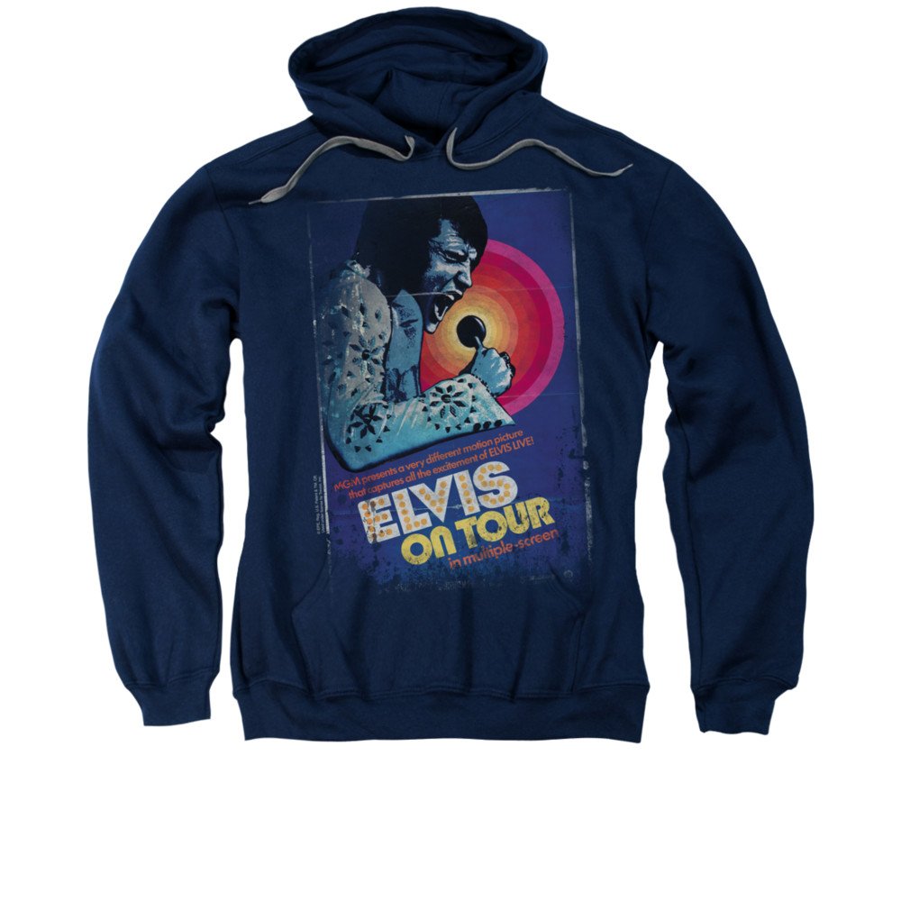 Elvis Presley On Tour Vintage Poster Hoodie Sweatshirt for Men & Women - 70s Retro Concert Merch for Fans, Gifts & Casual Wear