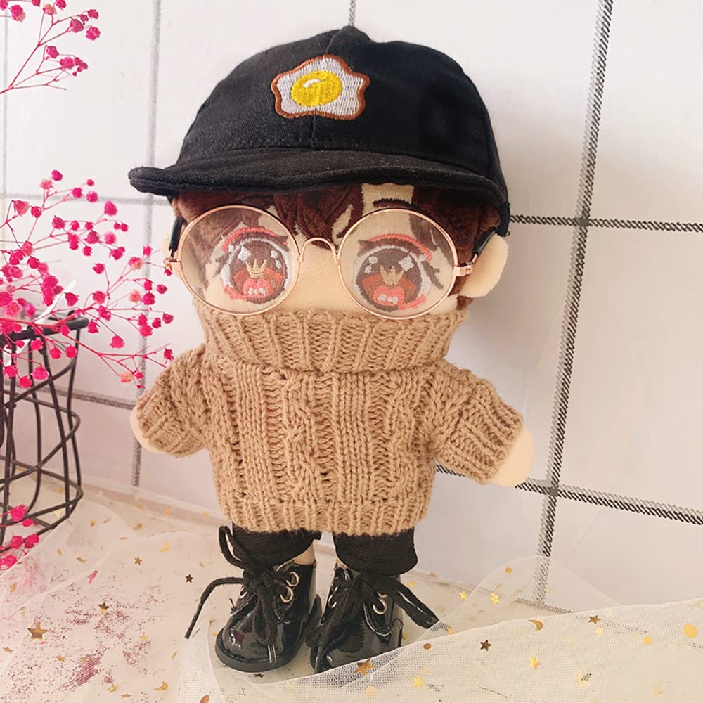 Niannyyhouse Egg Cap Sweater Pants 3-Piece Set for 7.8in (20cm) Plush Dolls - Cute Outfit & Accessories for Stuffed Animals - Perfect for Dress Up, Collecting & Display