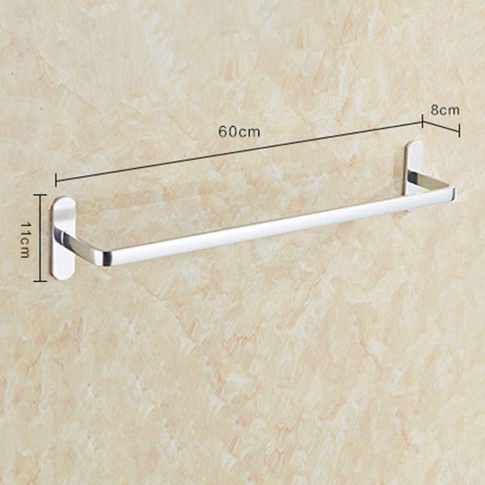 Wall Mounted Aluminum Towel Rack - Single Rod & Double Bar Bathroom Organizer for Kitchen & Bath Space Saving (Gold, 60cm) - Perfect for Small Bathrooms, Kitchens & Laundry Rooms
