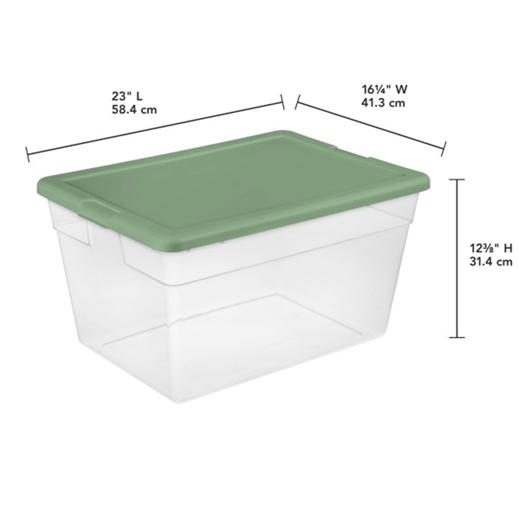 Sterilite 24-Pack Clear Plastic Storage Bins with Lids - Stackable Organizer Containers for Home, Office & Closet - Crisp Green Color - Perfect for Organizing Toys, Clothes & Seasonal Items