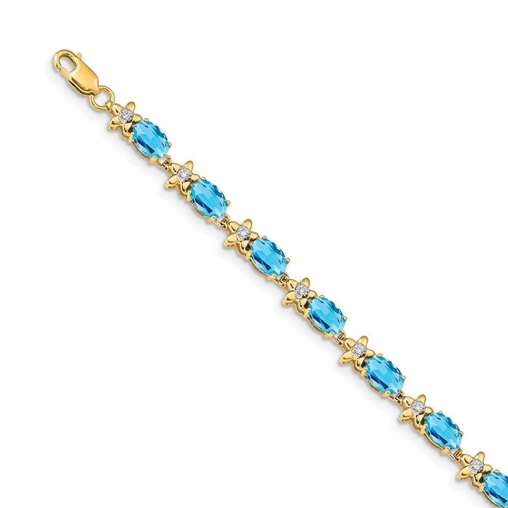 14K Yellow Gold Floral Diamond Amethyst Bracelet for Women - Elegant Purple Gemstone Jewelry Gift for Birthday, Anniversary & Special Occasions