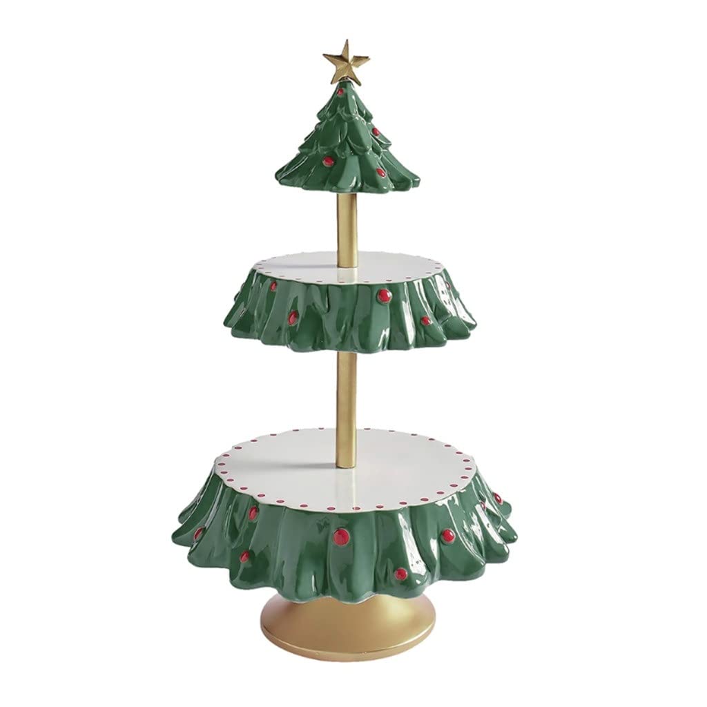 3-Tier Christmas Tree Dessert Stand - Cupcake Tower, Fruit Plate & Candy Display for Holiday Parties, Wedding Buffets & Home Decor (Color A)