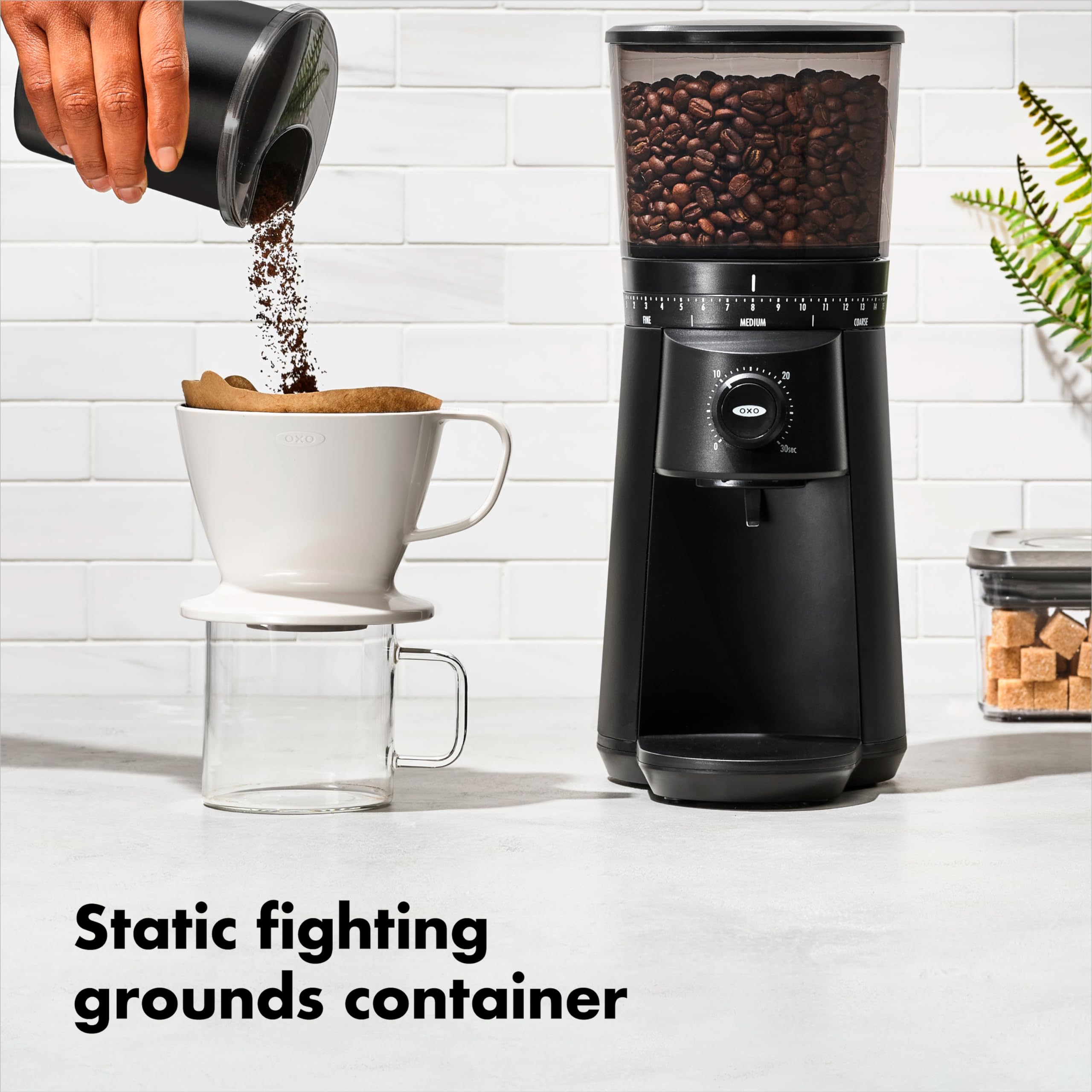OXO Brew Conical Burr Coffee Grinder - Matte Black | Adjustable Grind Settings for Espresso, French Press & Drip Coffee | Perfect for Home Baristas & Coffee Enthusiasts