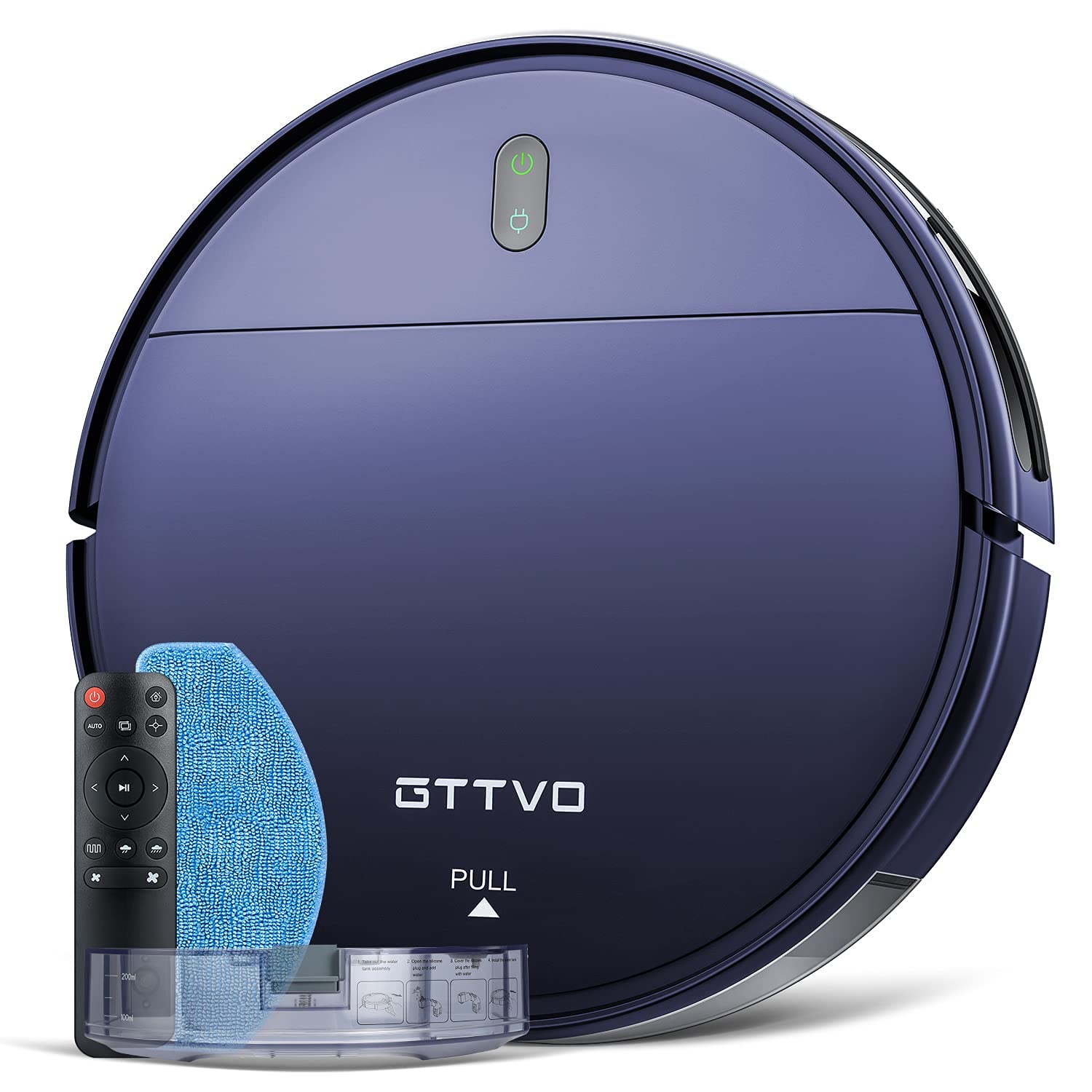 2-in-1 Robot Vacuum and Mop Cleaner with 230ML Water Tank - Self-Charging, Ultra-Thin Design for Hard Floors, Carpets & Pet Hair - Smart Mapping, Multiple Cleaning Modes - Perfect for Homes with Pets, Hardwood Floors & Busy Families