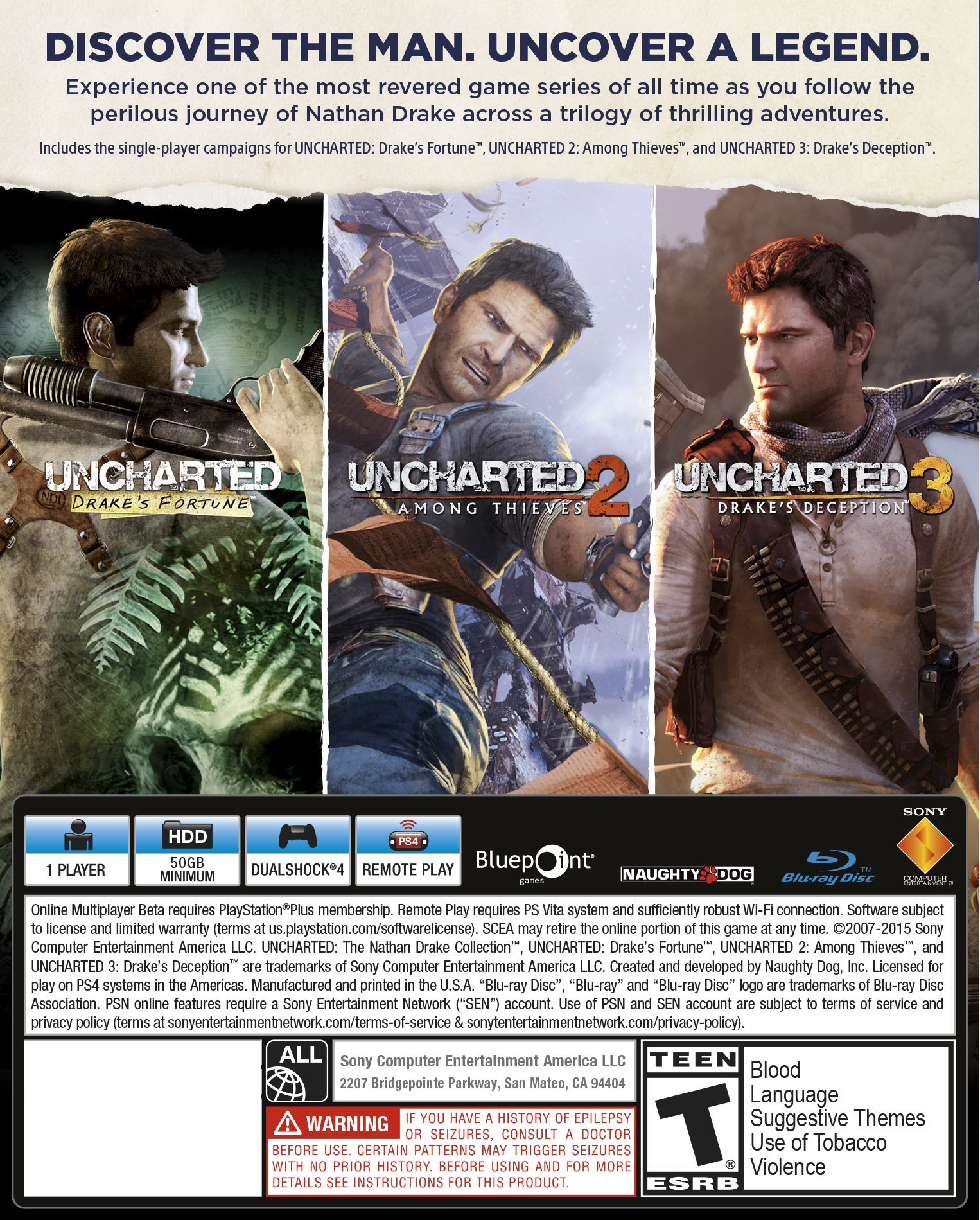 UNCHARTED: The Nathan Drake Collection - PlayStation 4 Game | Action-Adventure Bundle with 3 Remastered Games | Perfect for PS4 Gamers & Adventure Enthusiasts
