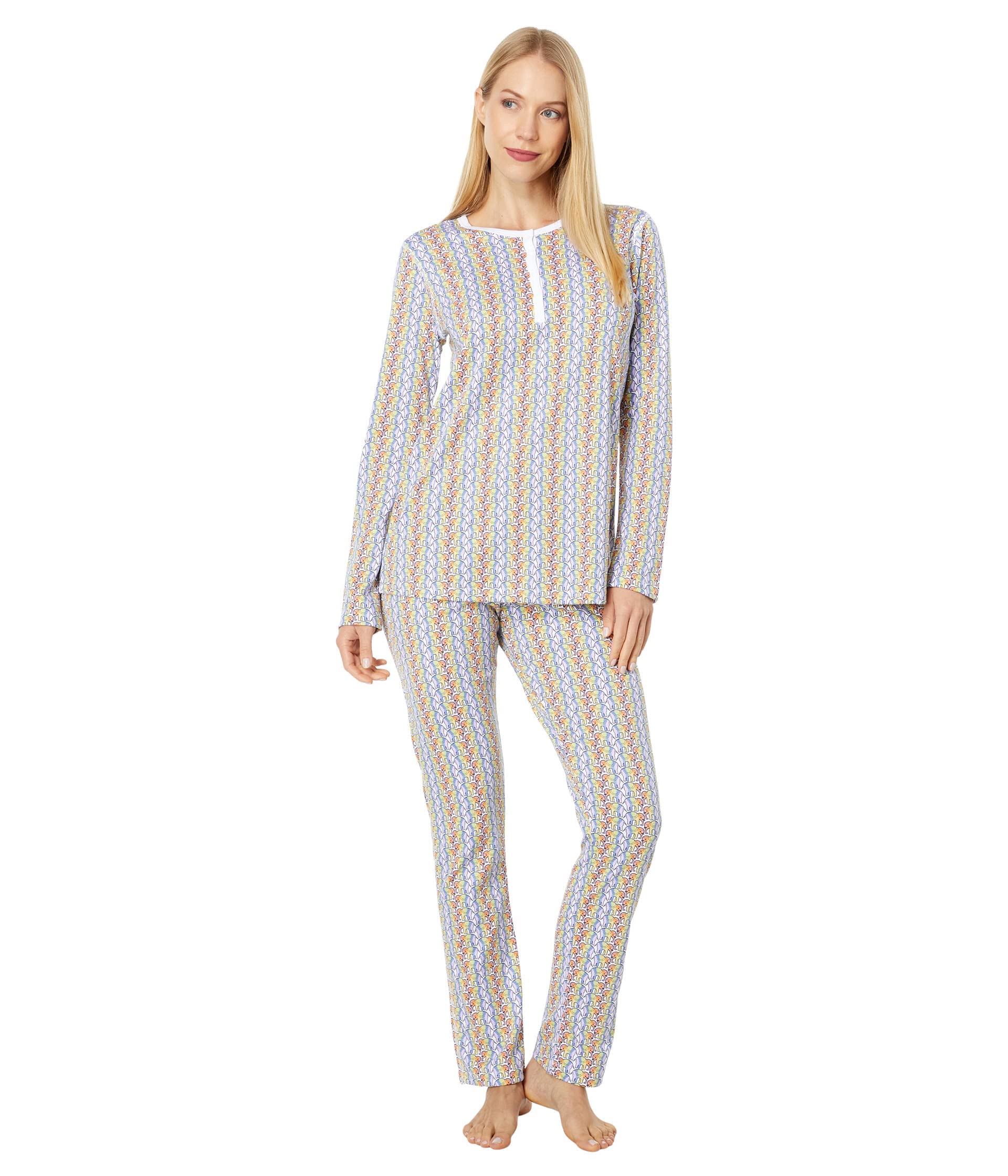 Roller Rabbit Tie-Dye Daze Pajama Set - Women's Soft Cotton Sleepwear for Cozy Nights & Loungewear - Perfect for Home Relaxation, Sleepovers, and Gift Giving