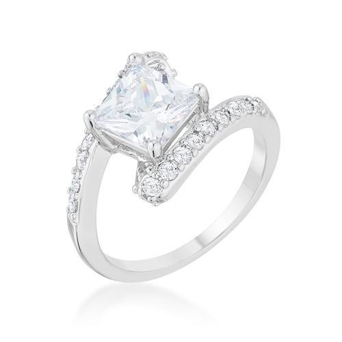 2.3ct CZ Statement Ring for Women - Elegant Rhodium Plated Cubic Zirconia Cocktail Ring | Perfect for Parties, Weddings & Special Occasions