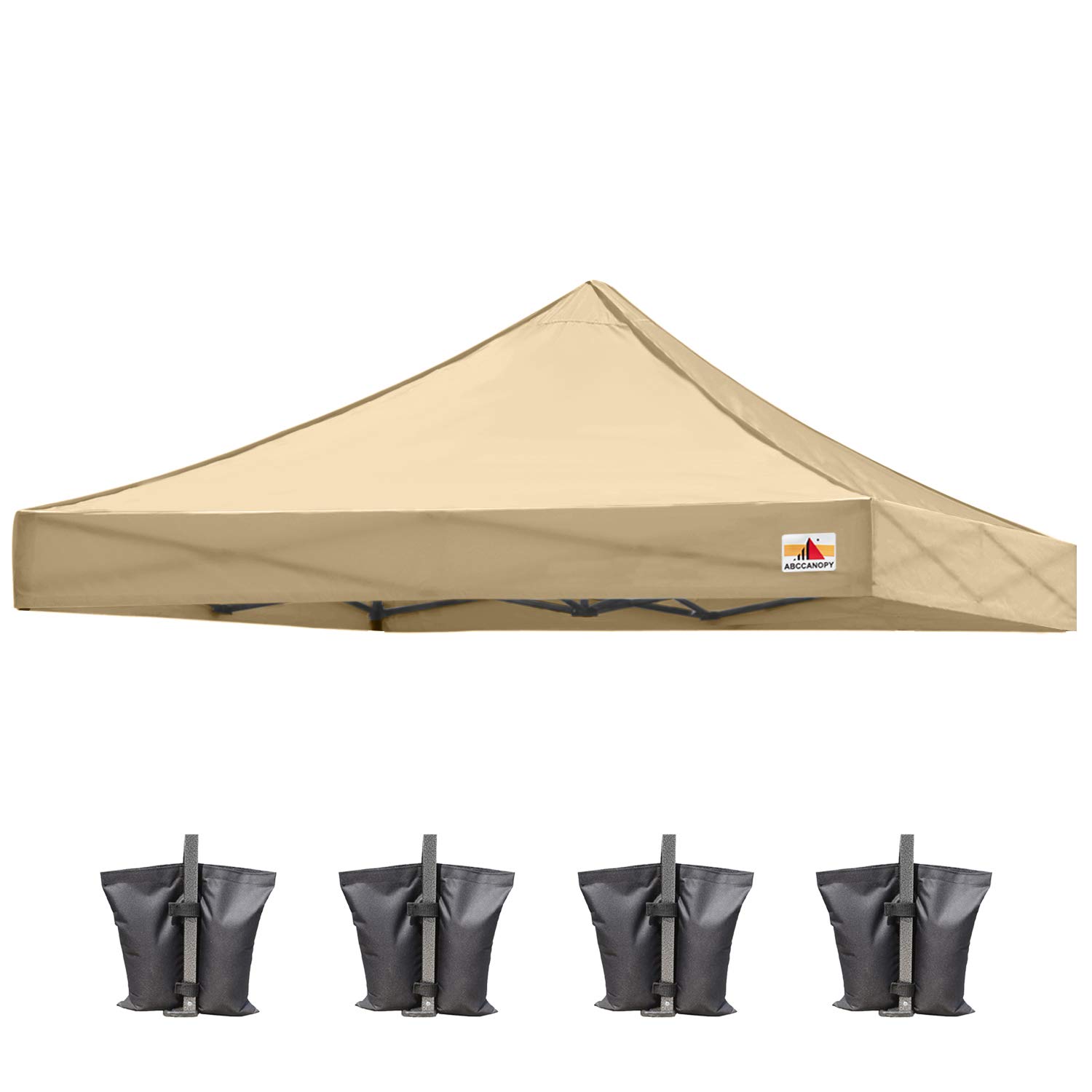 ABCCANOPY 10x10 Beige Replacement Canopy Top for Pop Up Tent - Perfect for Outdoor Events, Parties, Camping & Beach Shade