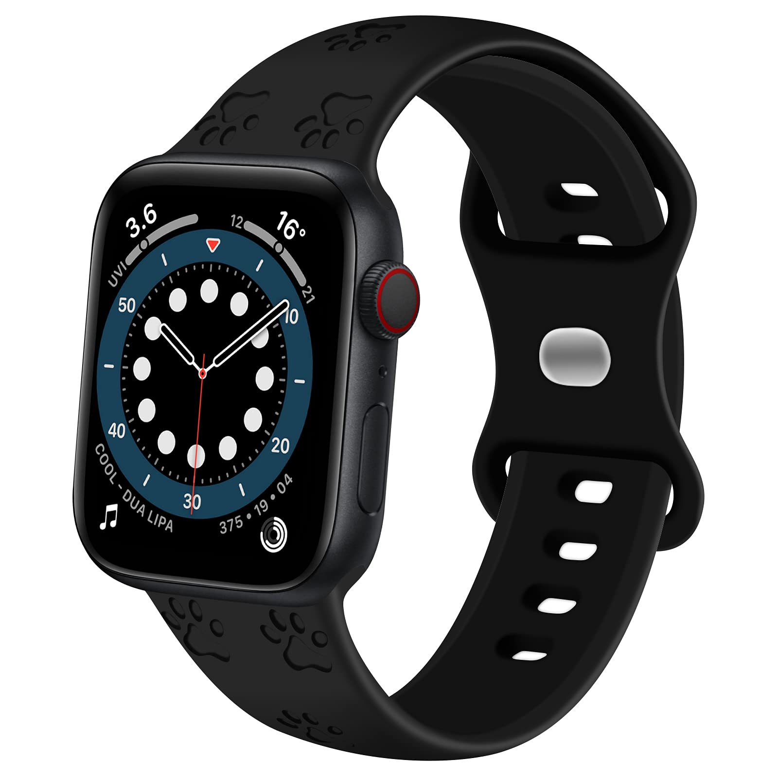 Lyfatz Soft Silicone Engraved Sport Band for Apple Watch 38mm 40mm 41mm 42mm 44mm 45mm 49mm - Compatible with iWatch Series Ultra/SE/8/7/6/5/4/3/2/1 - Durable Replacement Strap for Women & Men - Perfect for Workouts, Running & Daily Wear