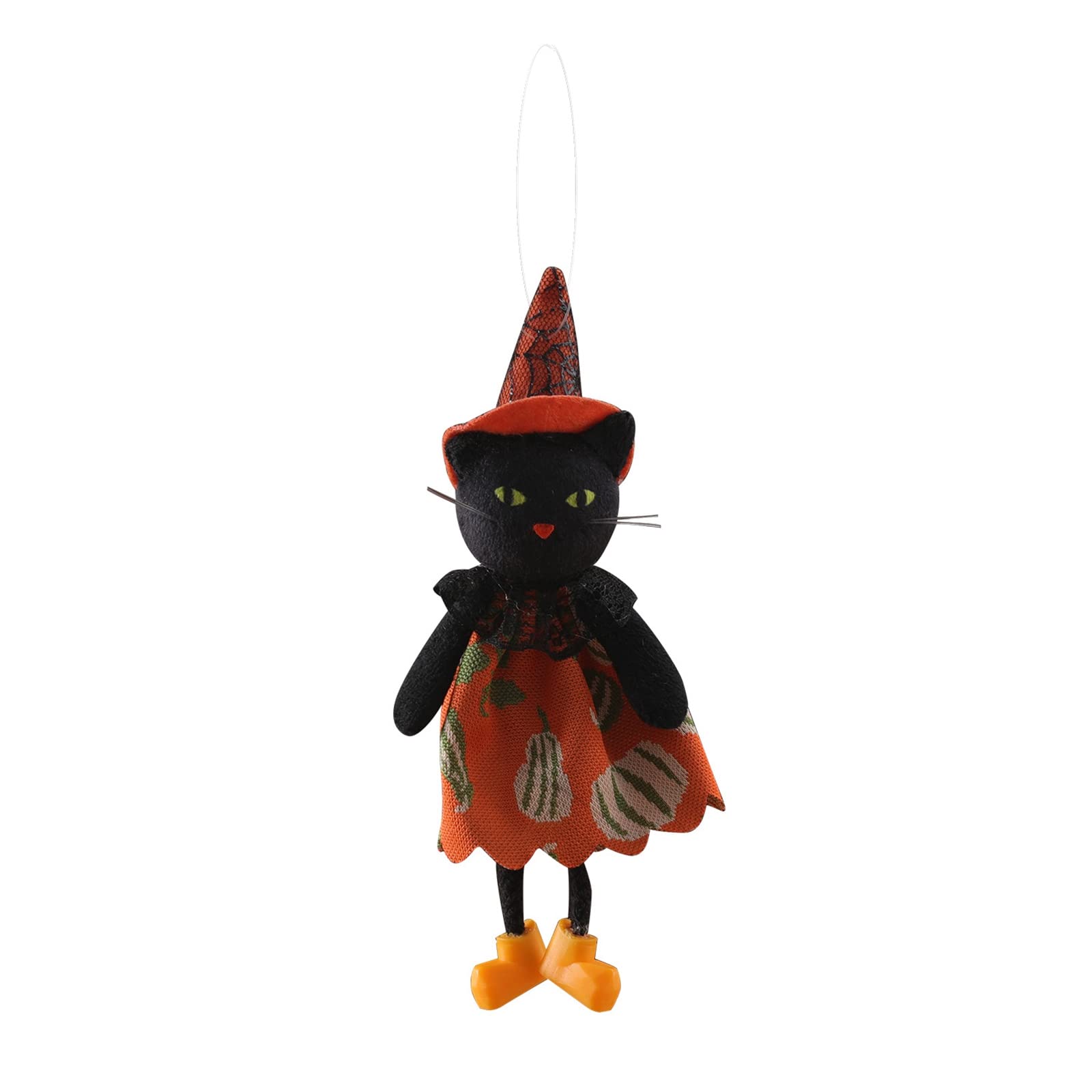 Spooky Halloween Hanging Decorations - Ghost, Witch, Pumpkin & Black Cat Ornaments for Outdoor Party, Patio, Lawn & Garden - Perfect for Halloween Party, Home & Holiday Decor (Black Cat Leg, 8.23 IN)