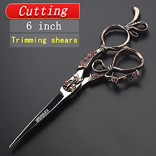 6 Inch Professional Hairdressing Scissors Set - Stainless Steel Sharp Hair Cutting Shears for Salon & Home Use - Perfect for Stylists, Barbers & DIY Haircuts