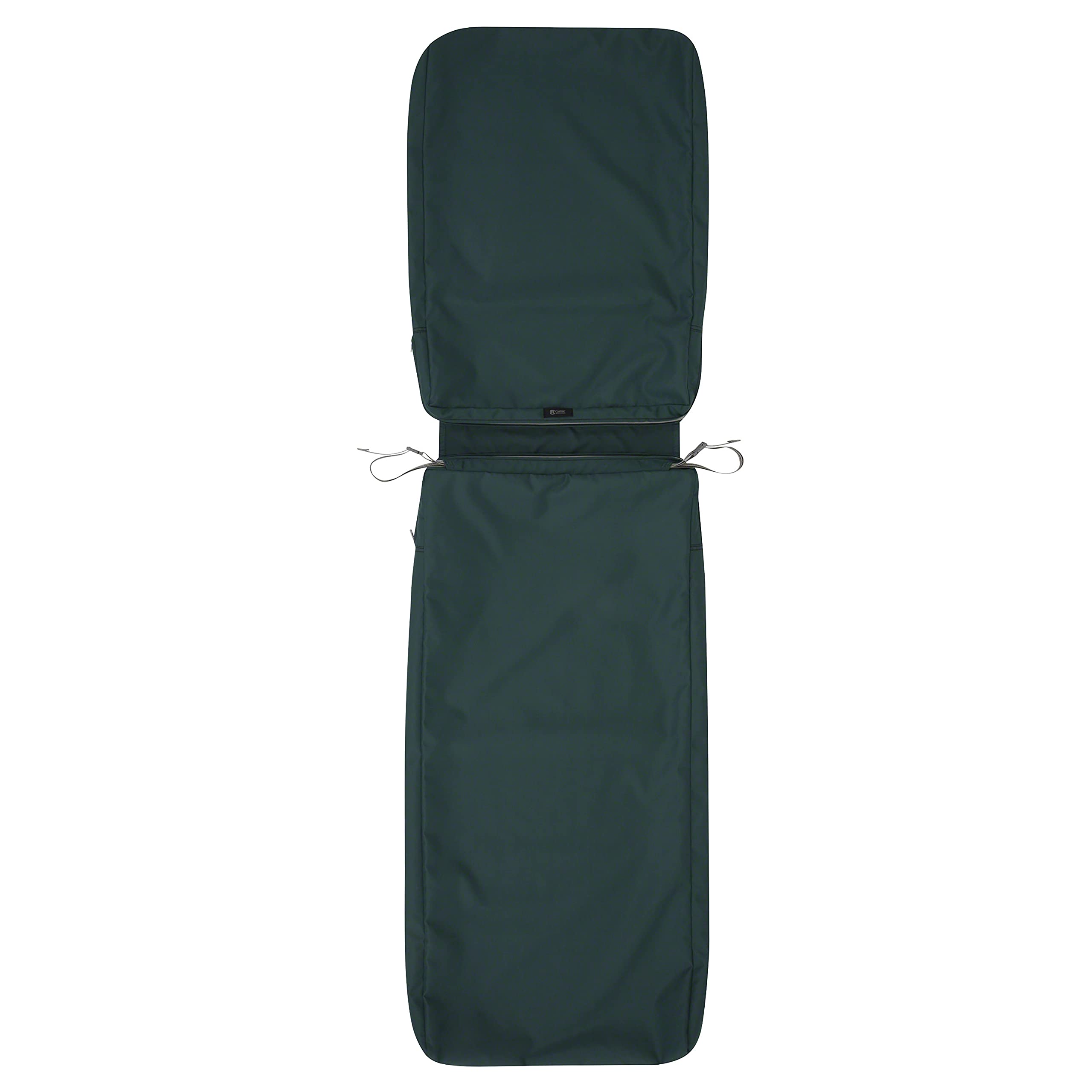 Classic Accessories Ravenna Water-Resistant Patio Chaise Cushion - 80 x 26 x 3 Inch Outdoor Seat Cushion in Mallard Green - Perfect for Poolside Lounging, Deck Chairs & Patio Furniture Comfort